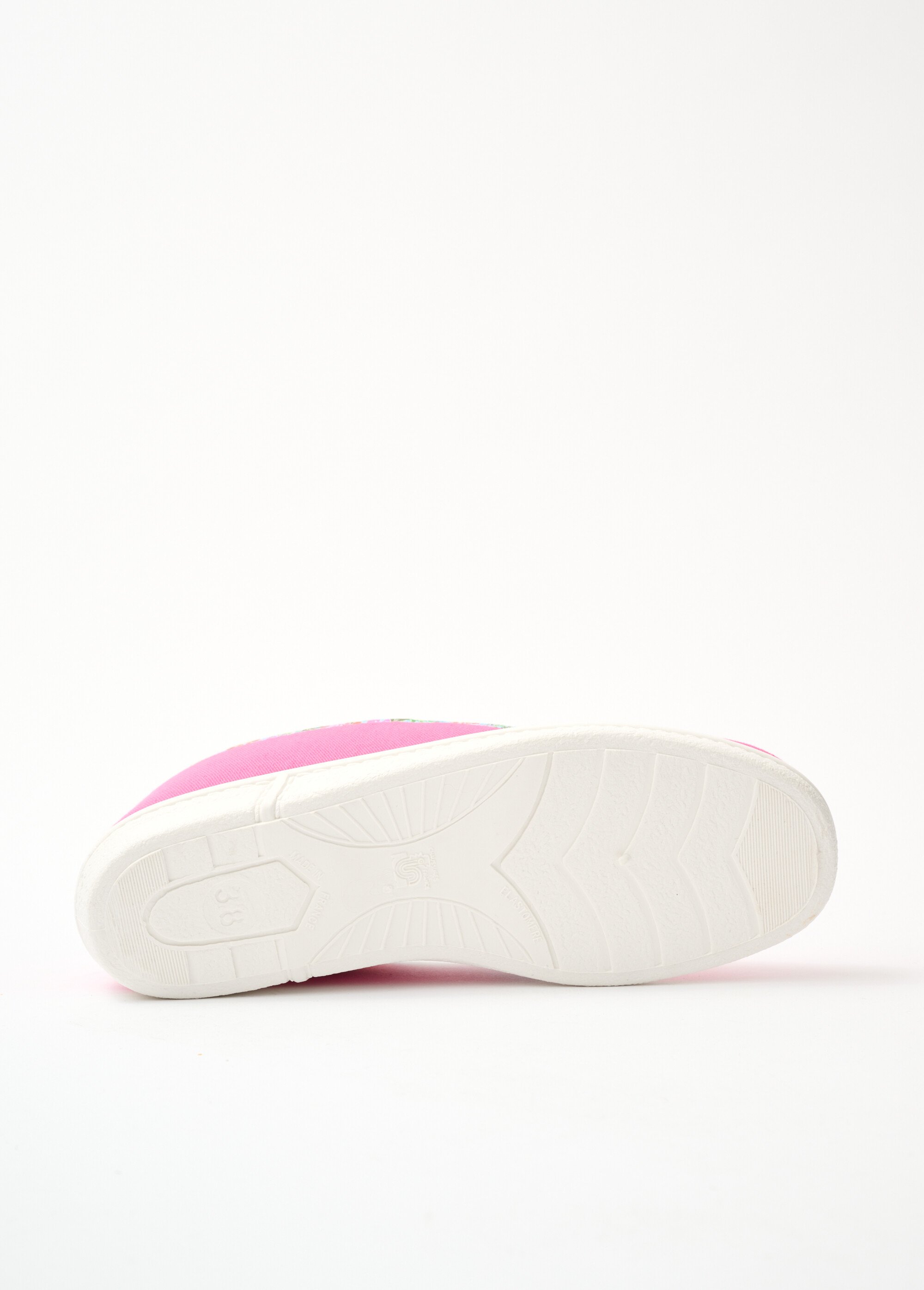Mules Afibel En Toile Et éponge - Taille 38, Largeur Confort, Talon 4 Cm - Chaussons Légers Pour La Maison