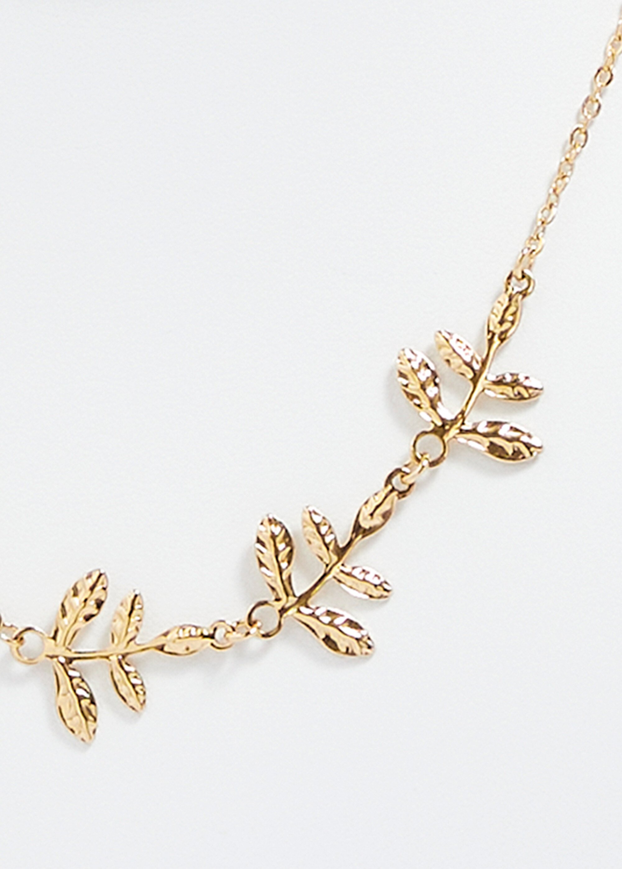 Collier feuilles acier inoxydable doré Femme Doré ULMA DE1