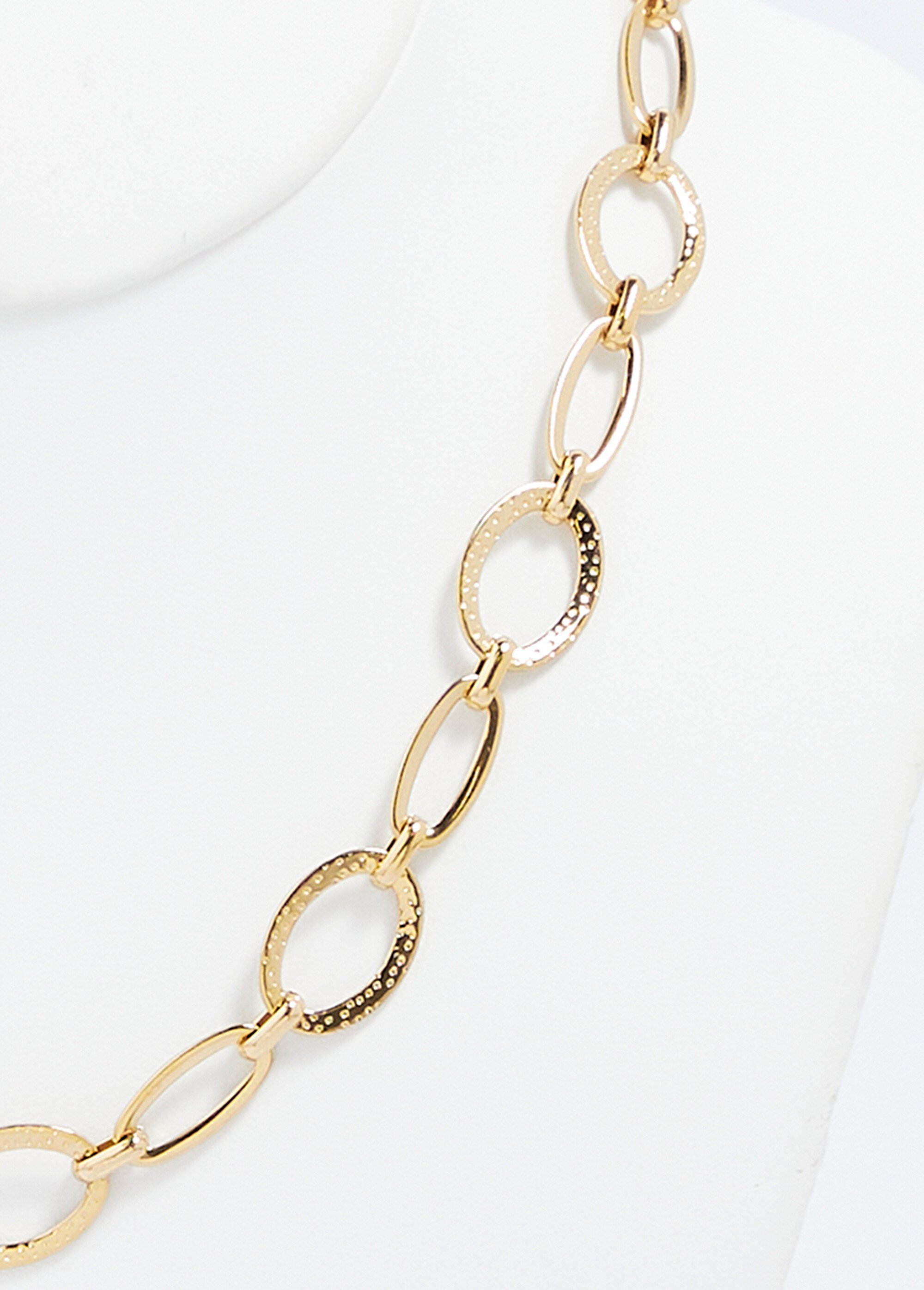 Collier maille fantaisie acier inoxydable doré