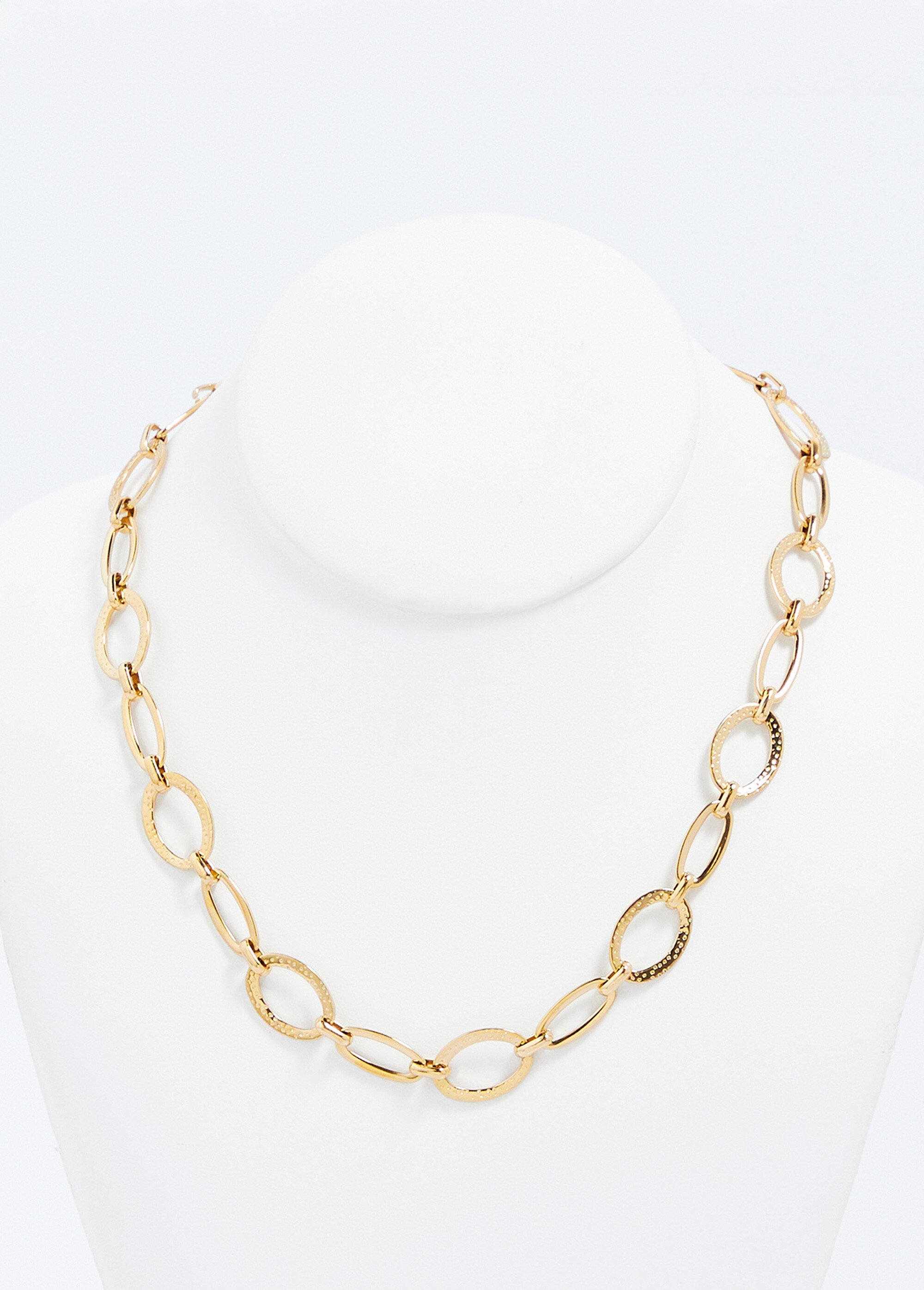 Collier maille fantaisie acier inoxydable doré