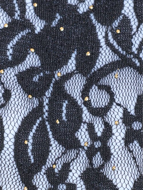 Coupon tissu habillement, dentelle doré NOIR COT143936 DE2