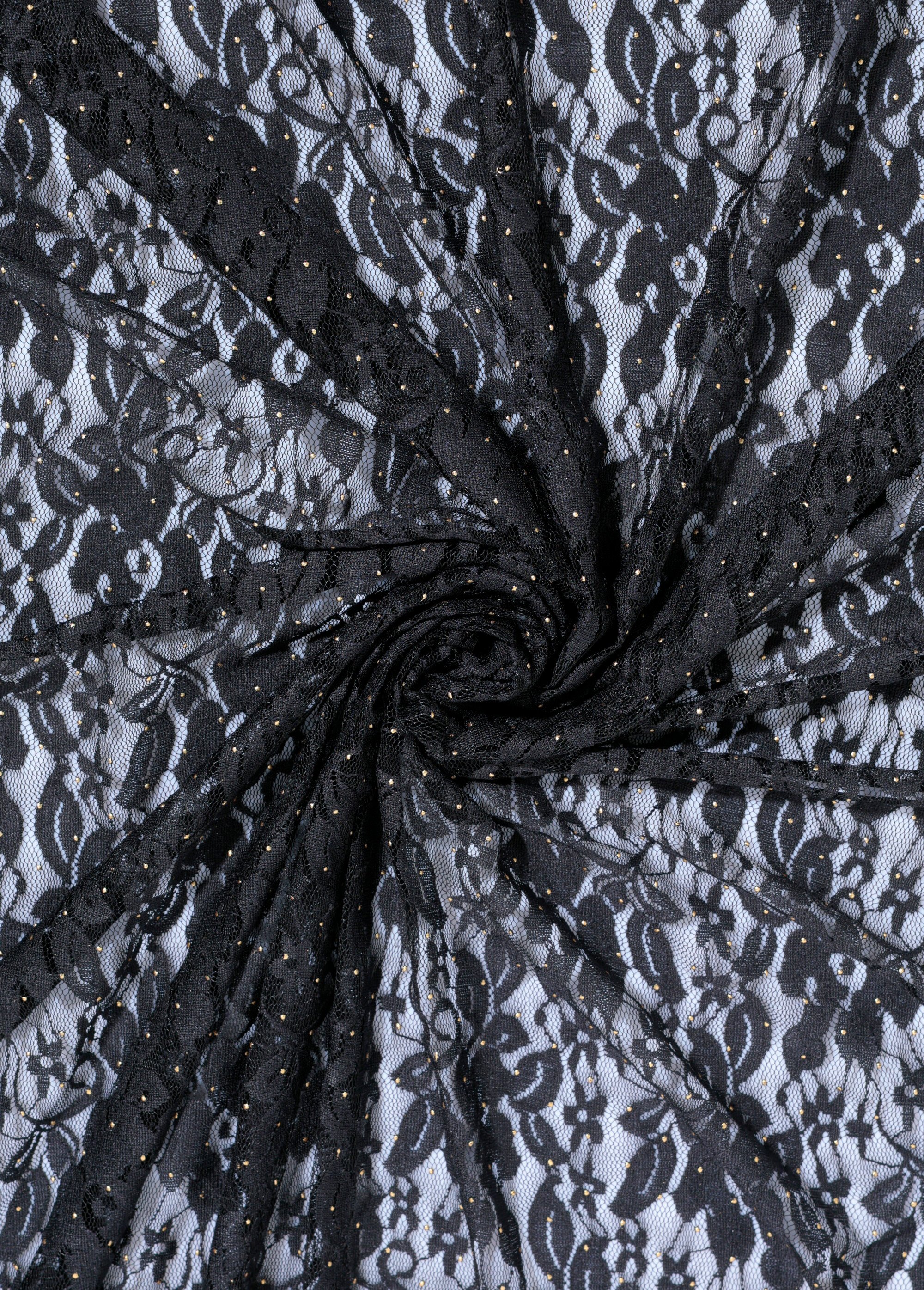 Coupon tissu habillement, dentelle doré