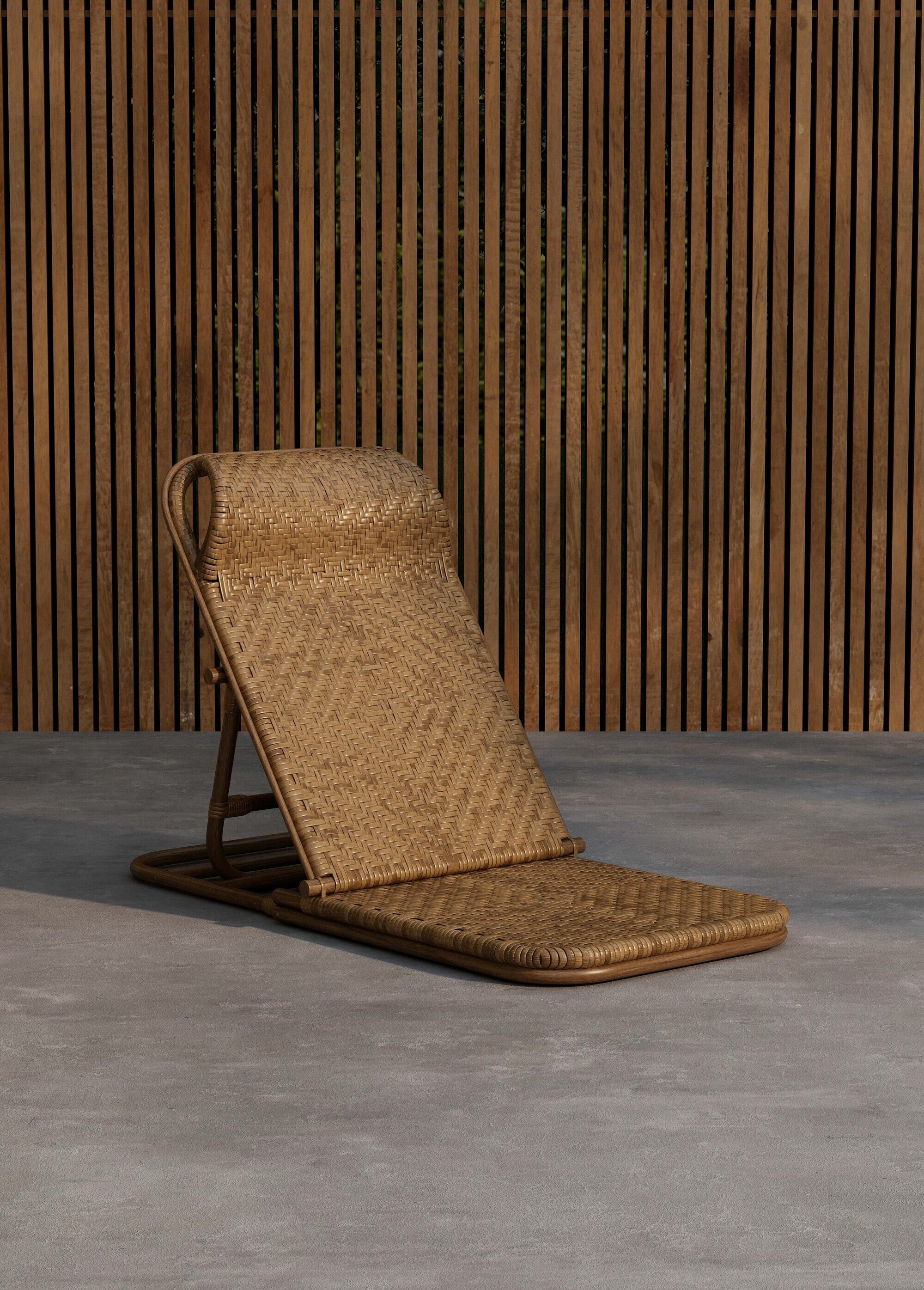 Fauteuil de bronzage en rotin naturel MARRON VEN-2114-444 SI1