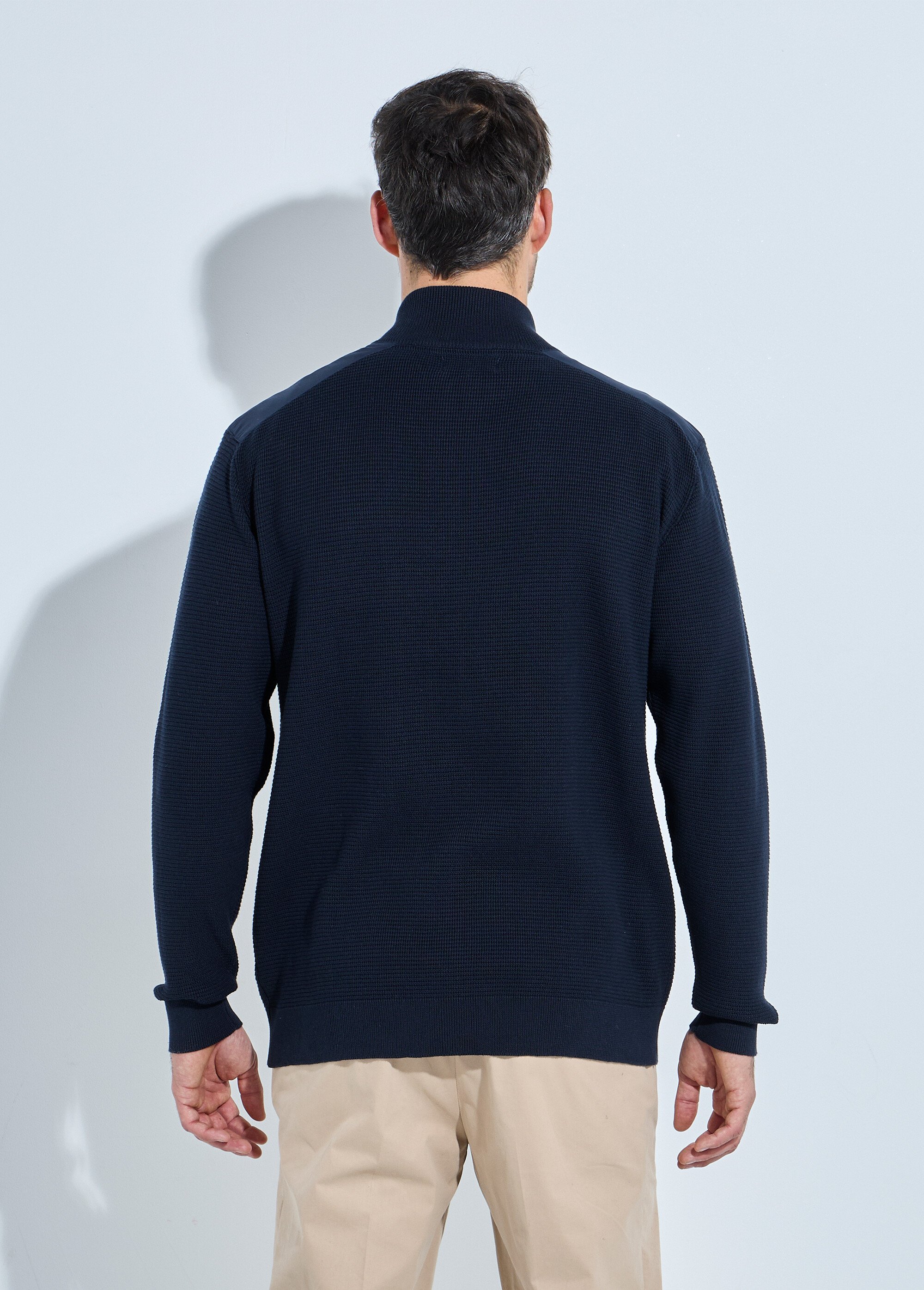 Gilet zippé col montant coton