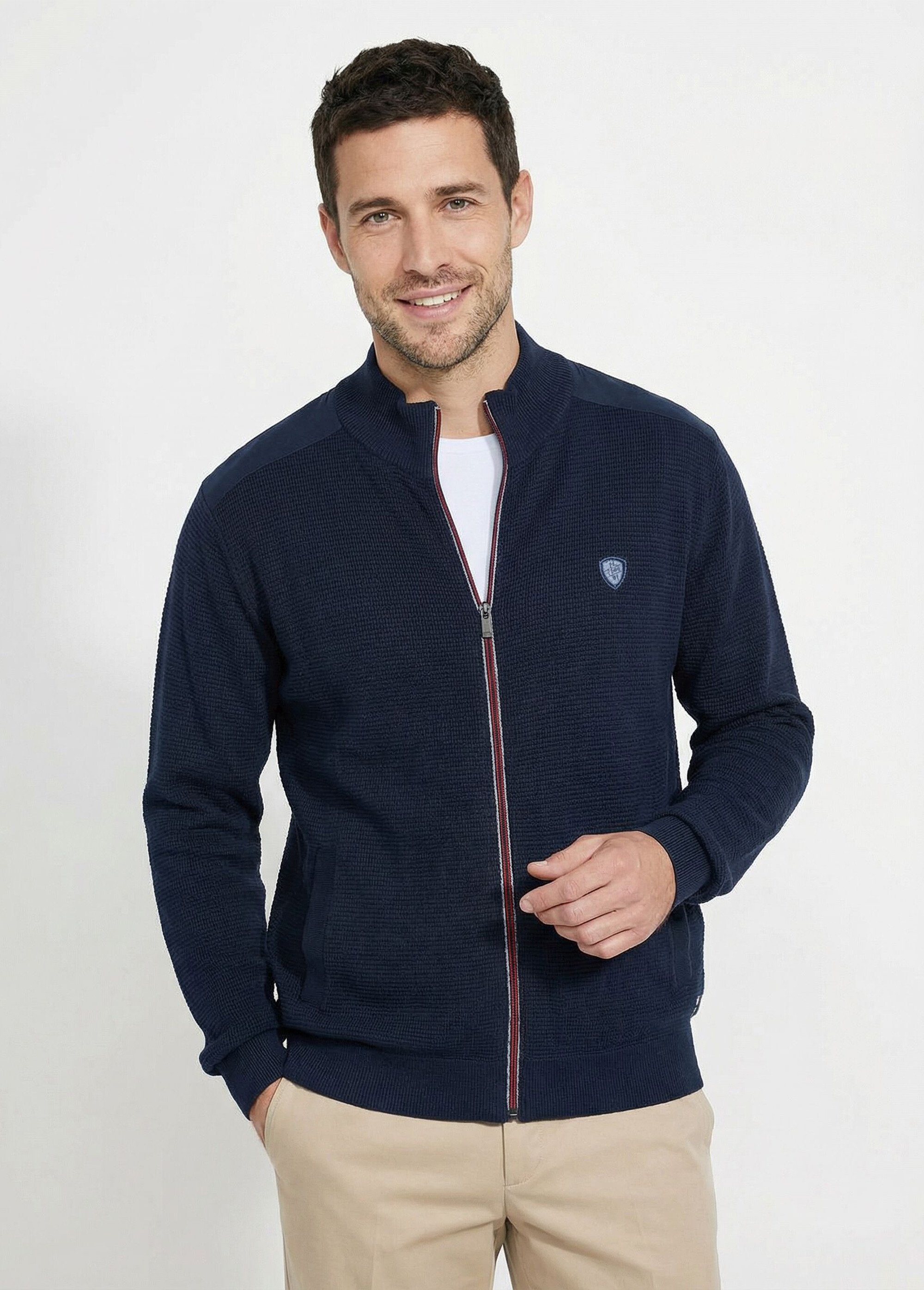 Gilet zippé col montant coton Homme Bleu FLAIR FA1