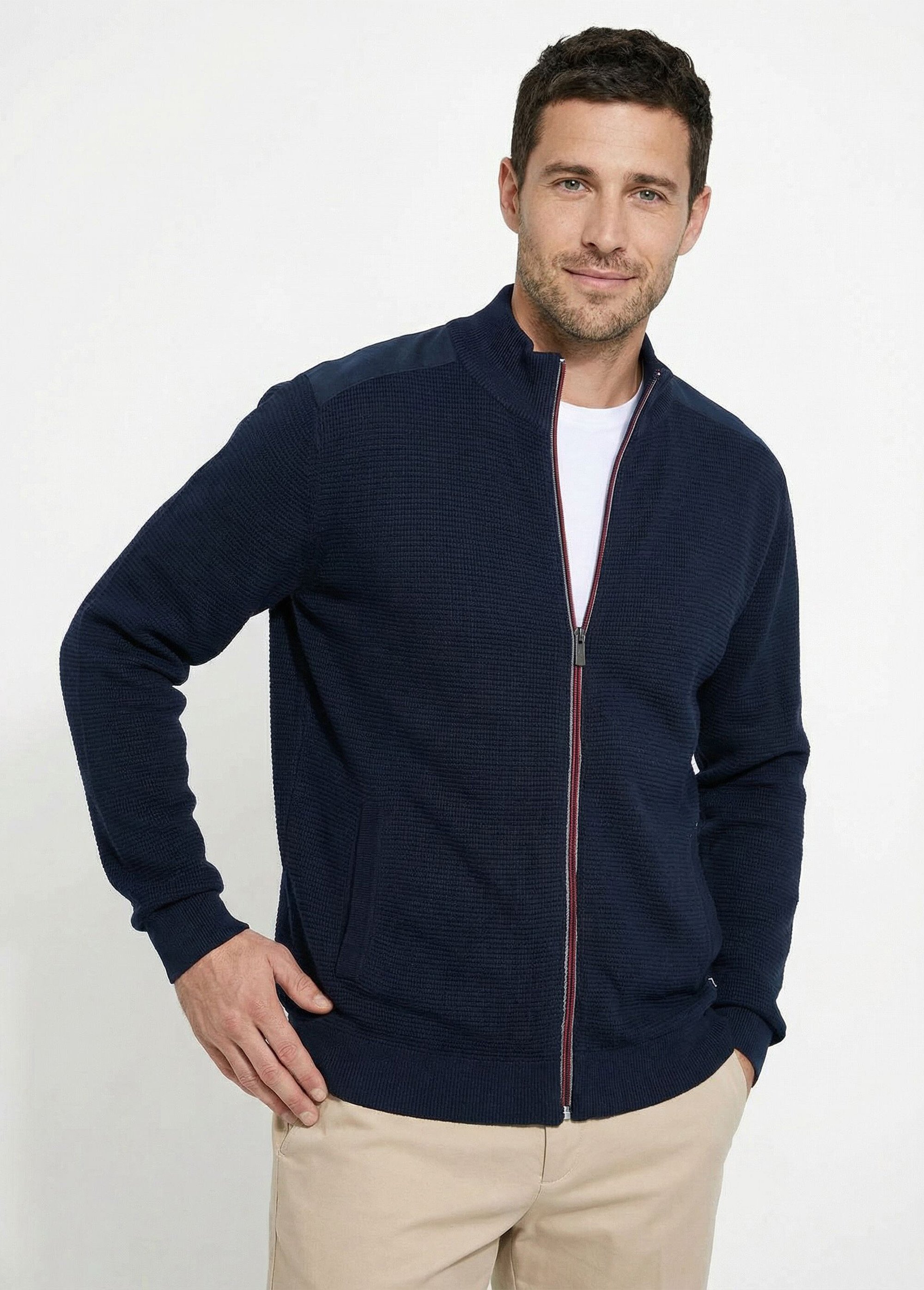 Gilet zippé col montant coton