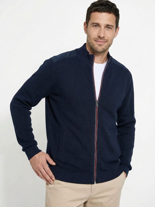 Gilet zippé col montant coton Homme Bleu FLAIR MV1