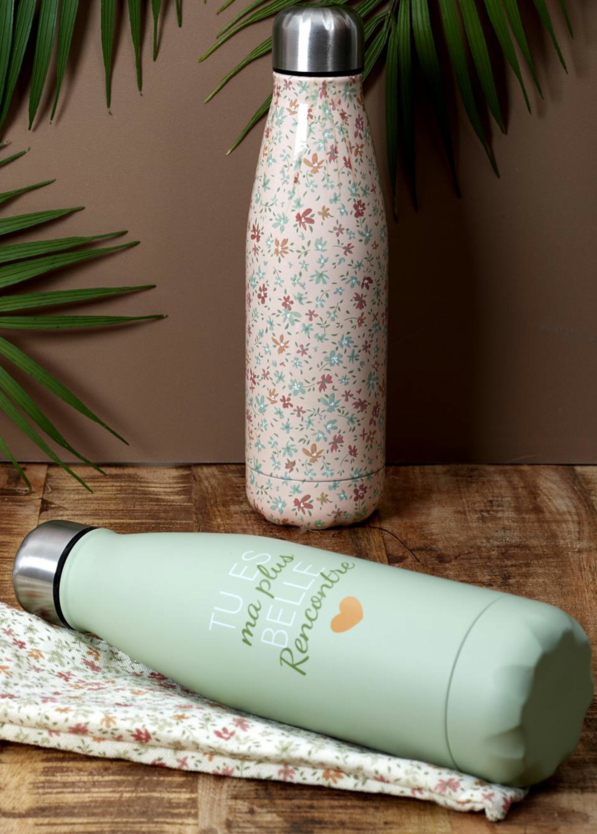 Gourde isotherme inox décor pastel Vert CMP-KA0039 SI2