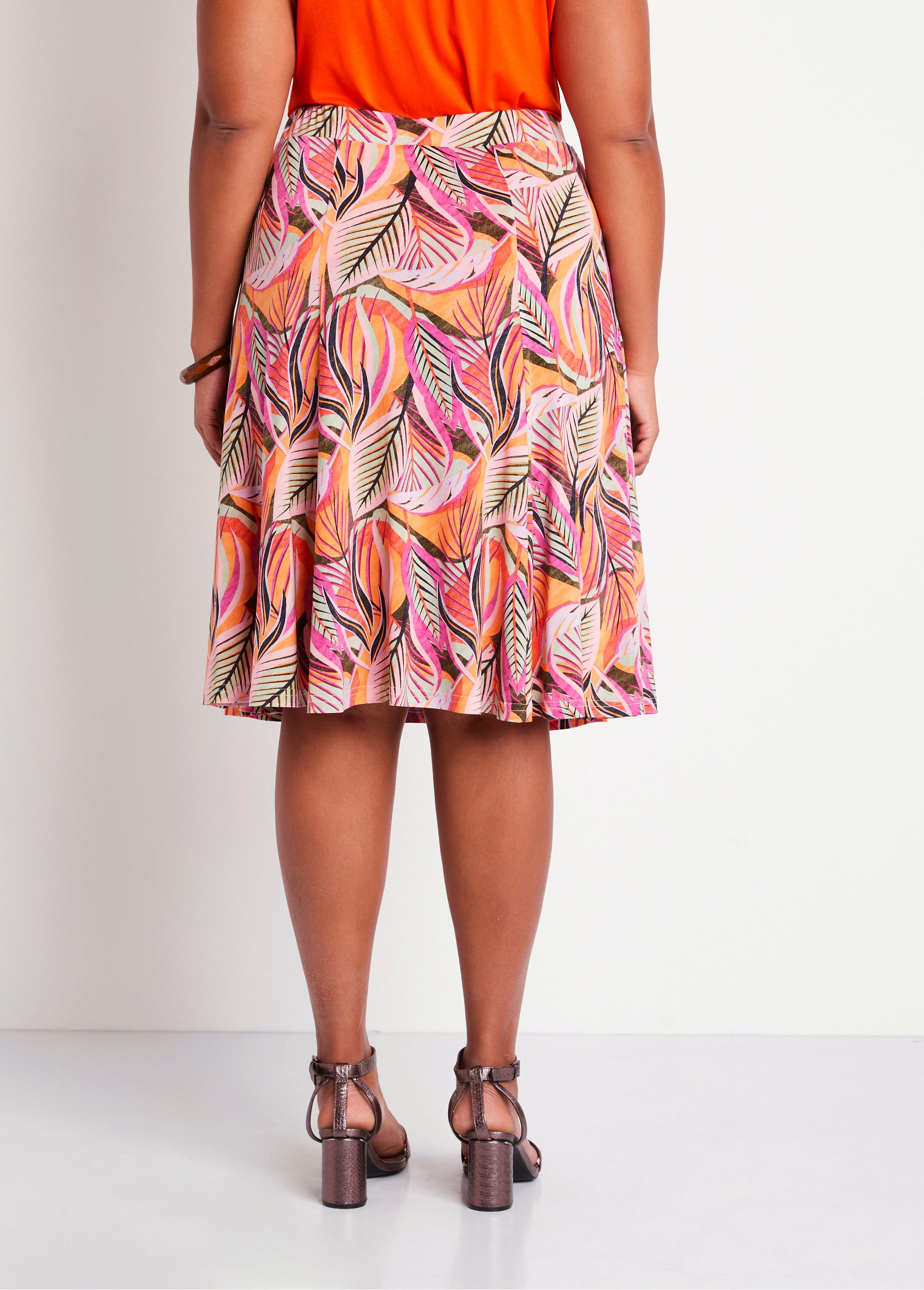 Jupe mi longue évasée maille