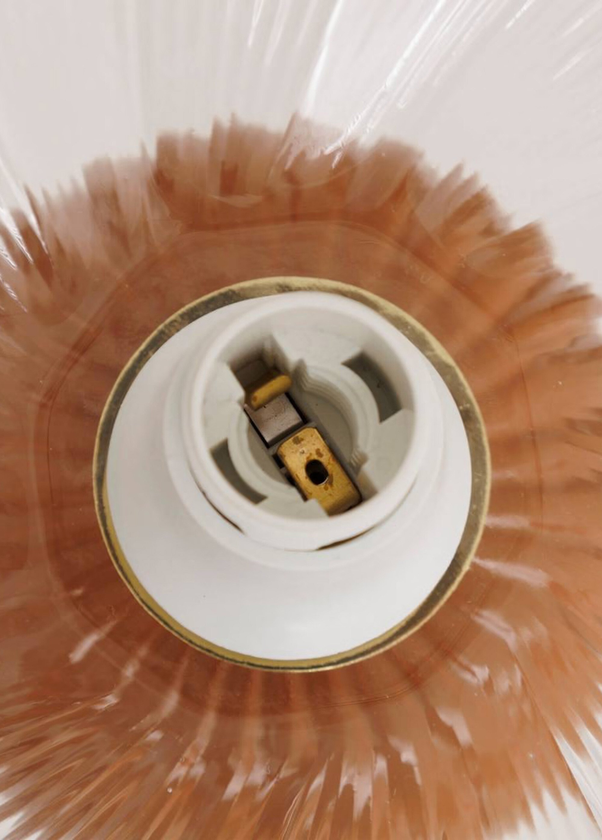 Lampe à poser abat jour tulipe en verre MARRON JJA-210349A DE2