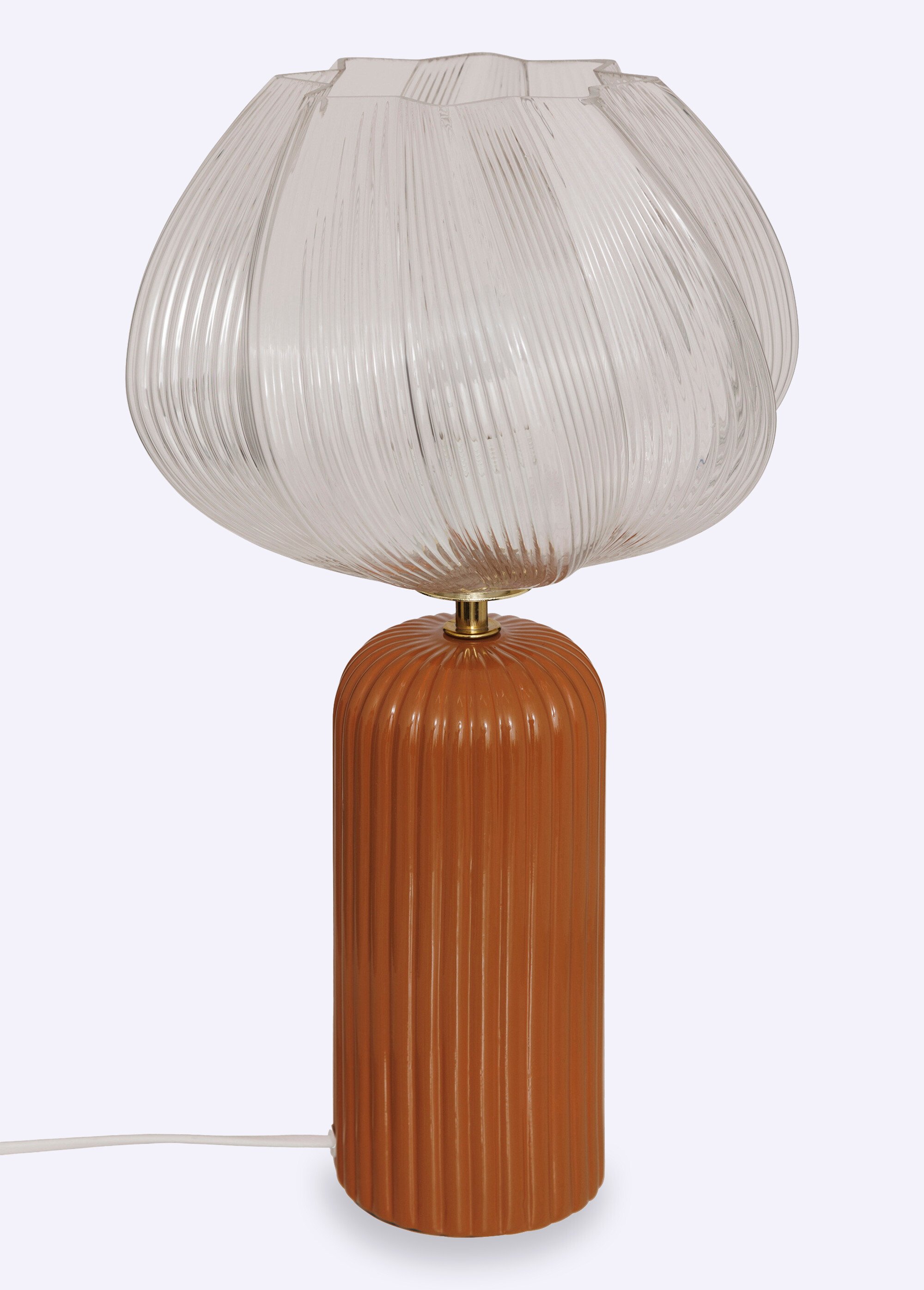 Lampe à poser abat jour tulipe en verre