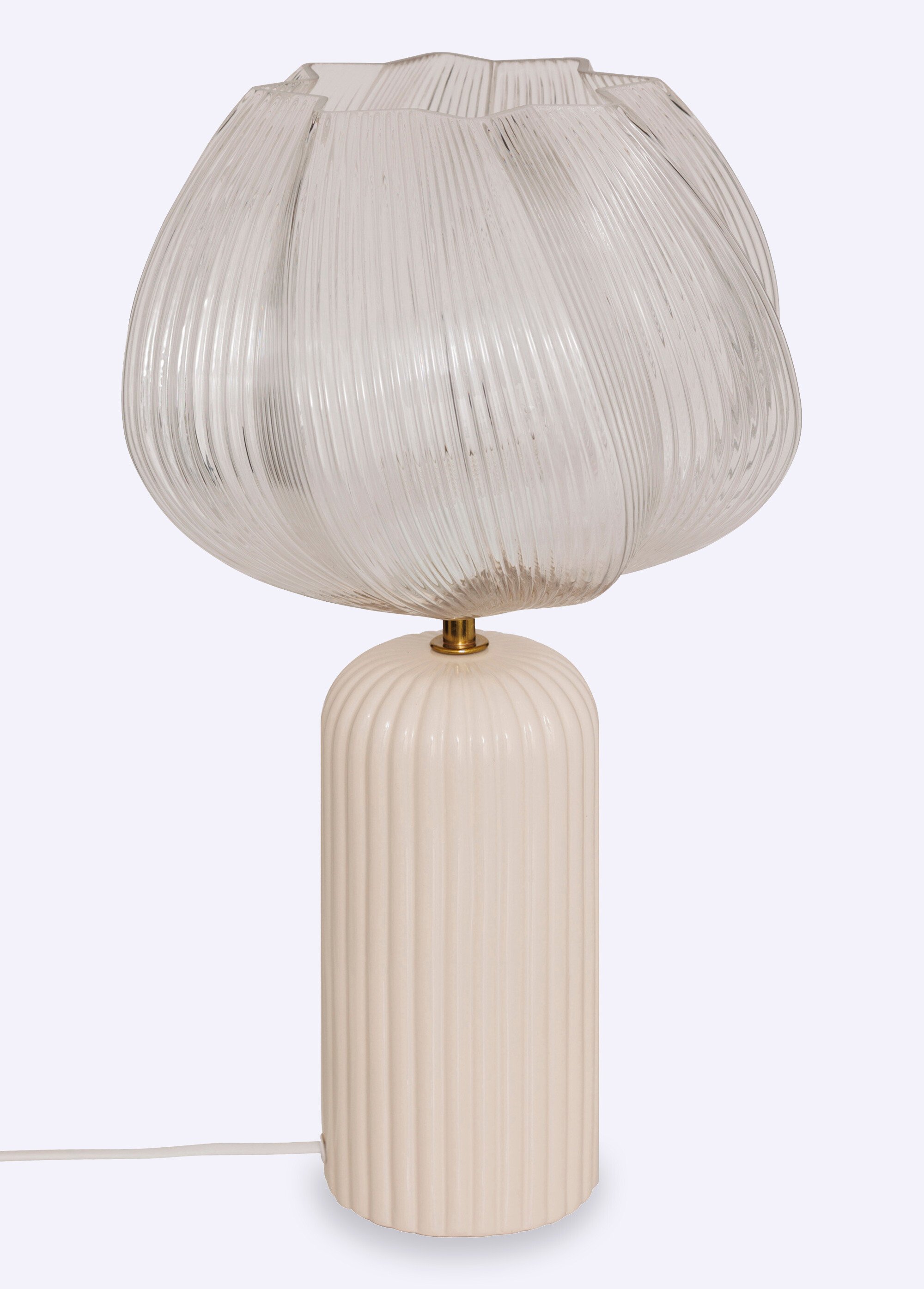 Lampe à poser abat jour tulipe en verre BEIGE JJA-210349A FA1