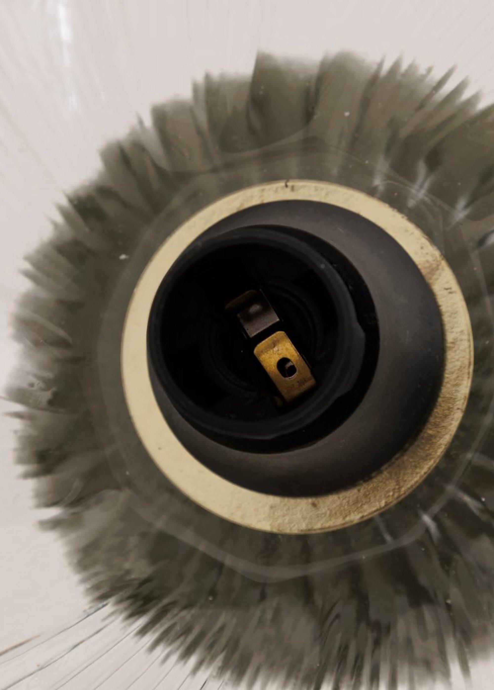 Lampe à poser abat jour tulipe en verre VERT JJA-210349A DE2