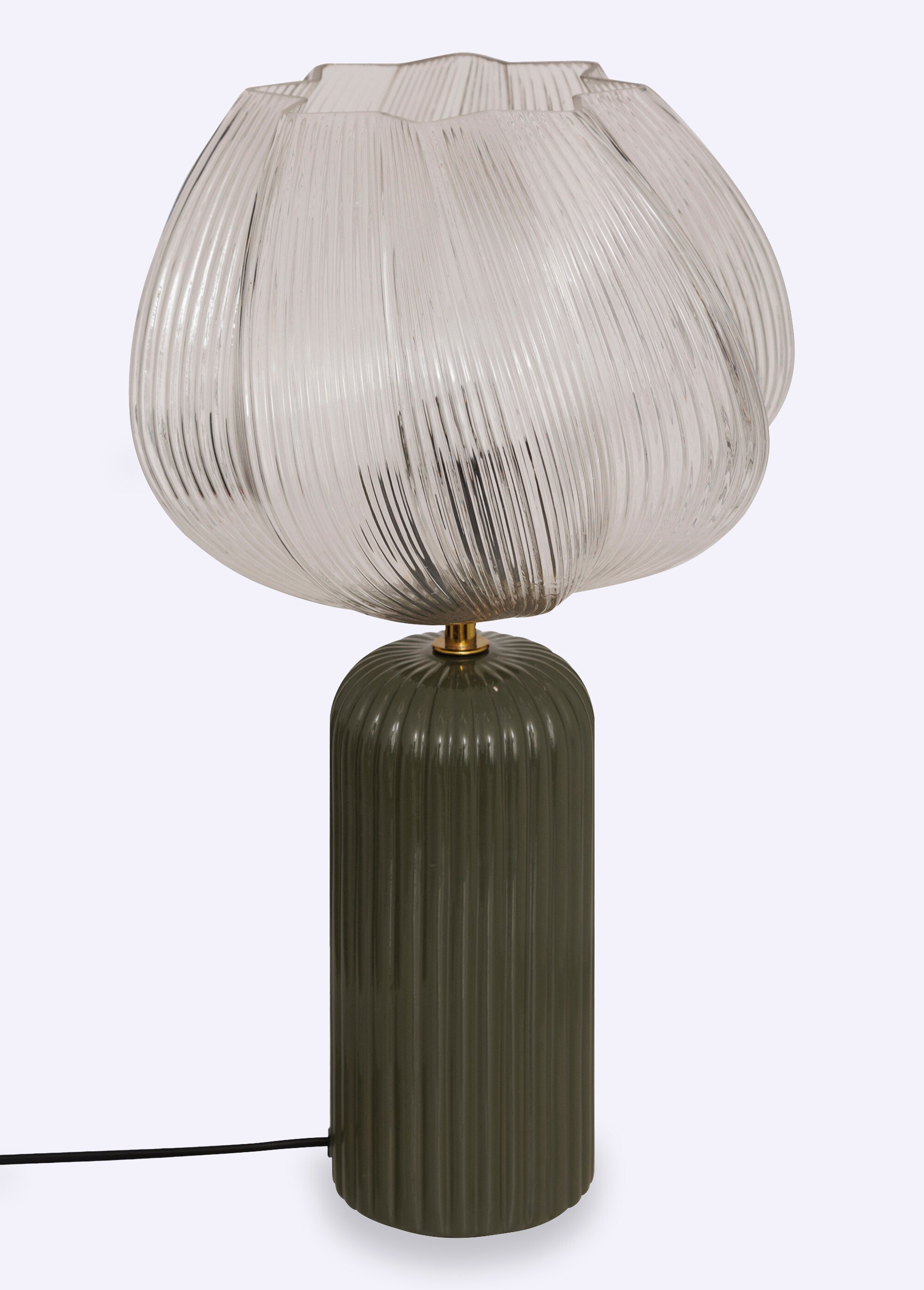 Lampe à poser abat jour tulipe en verre VERT JJA-210349A FA1