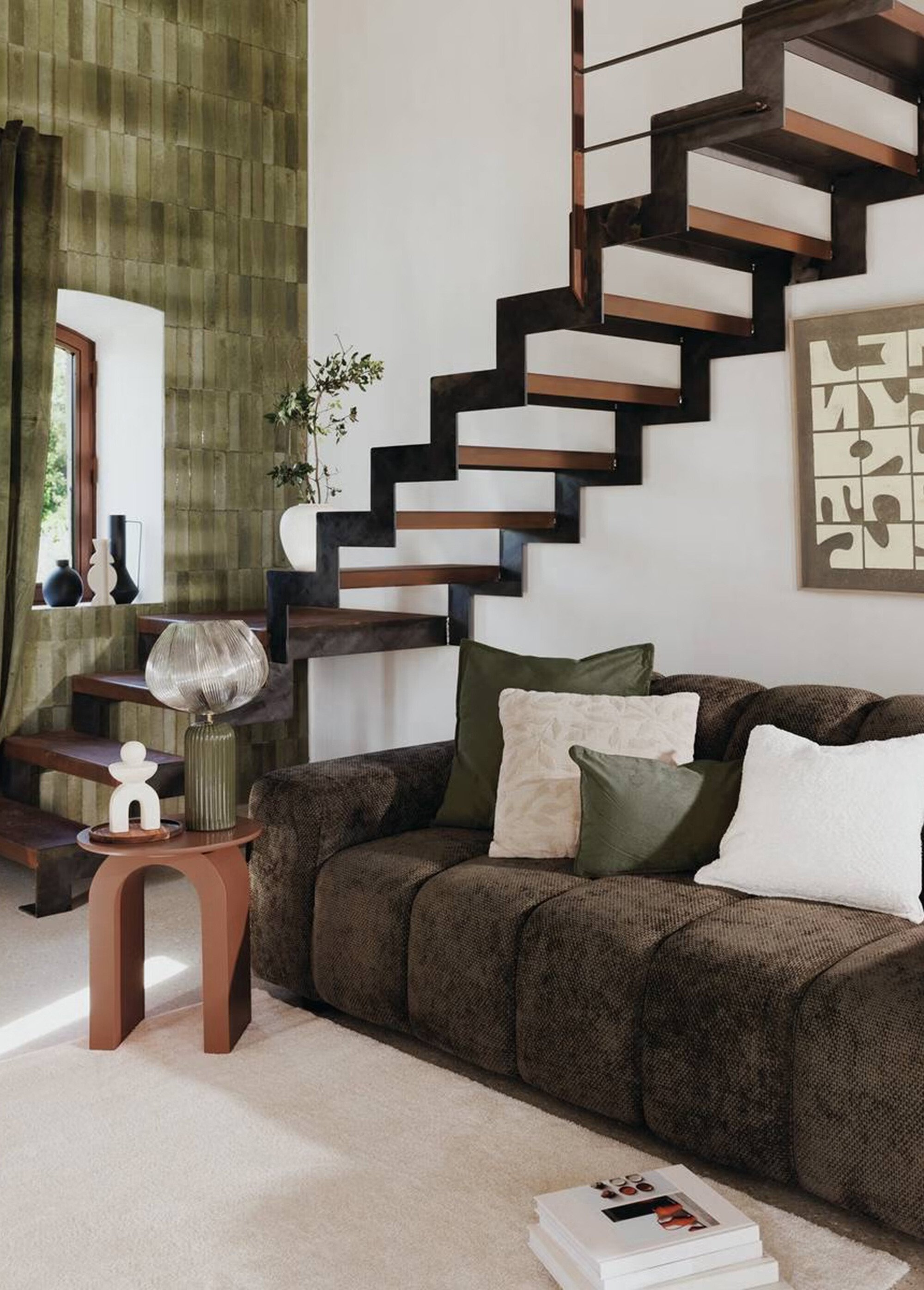 Lampe à poser abat jour tulipe en verre VERT JJA-210349A SI2