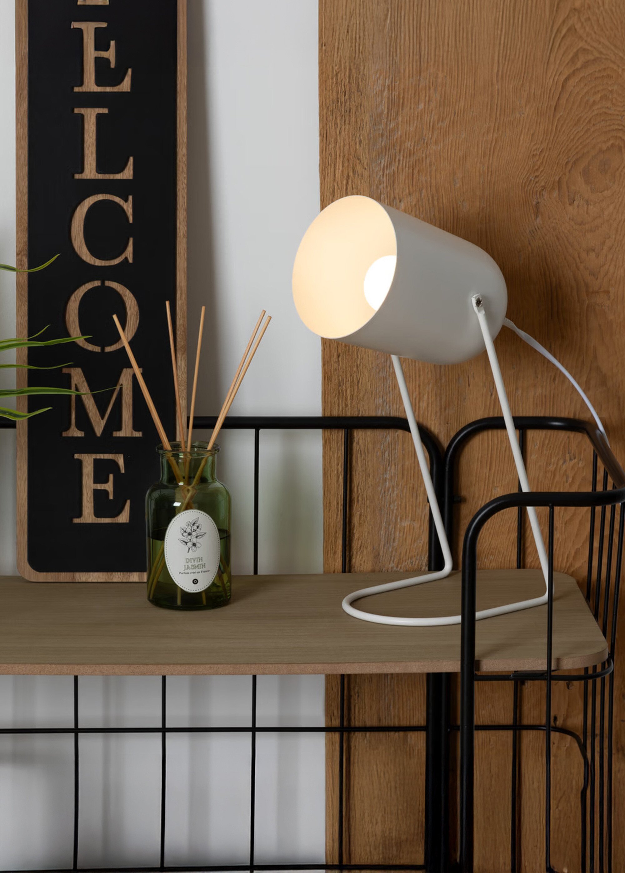 Lampe à poser épurée en acier, Faro BLANC JJA-202672 SI1