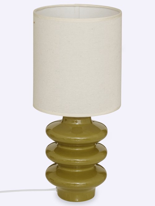 Lampe à poser pied torsadé céramique VERT JJA-210386B FA1