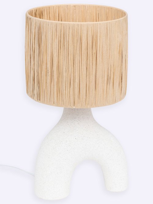 Lampe pied céramique, style organique BLANC JJA-200077 FA1