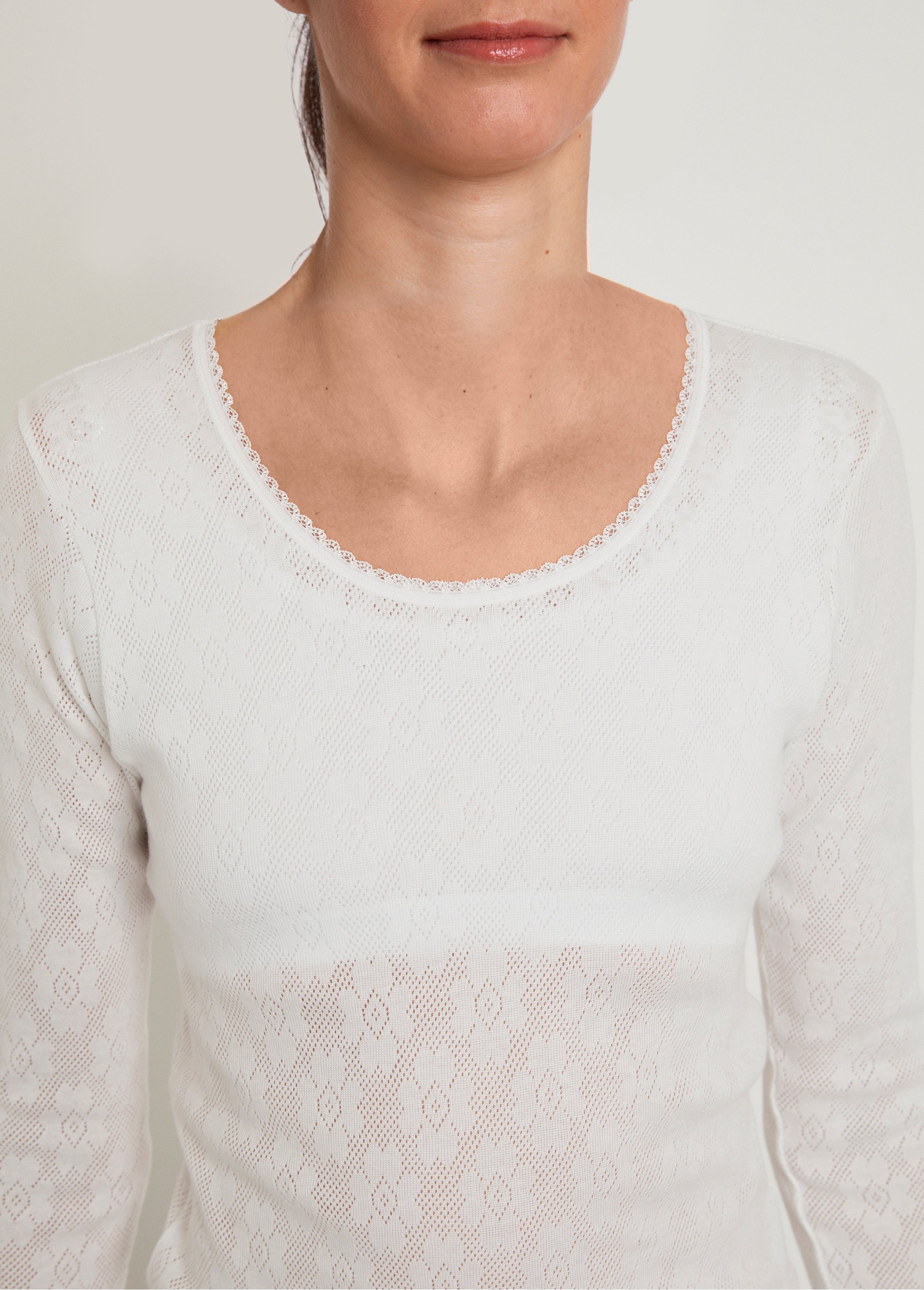 Maillot de corps manches longues Femme Blanc VALMON DE1