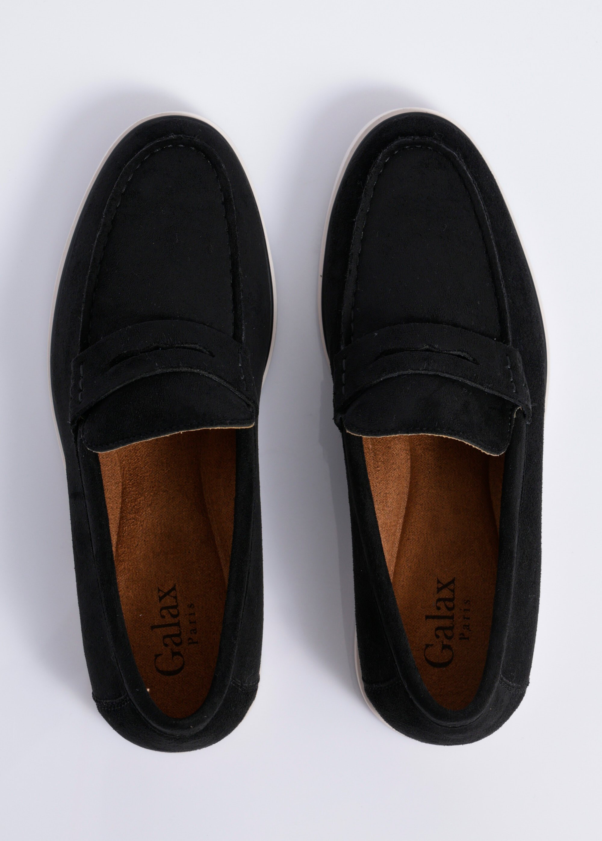 Mocassins en suédine, semelle contrastée Homme Noir JANZ1071 OV1