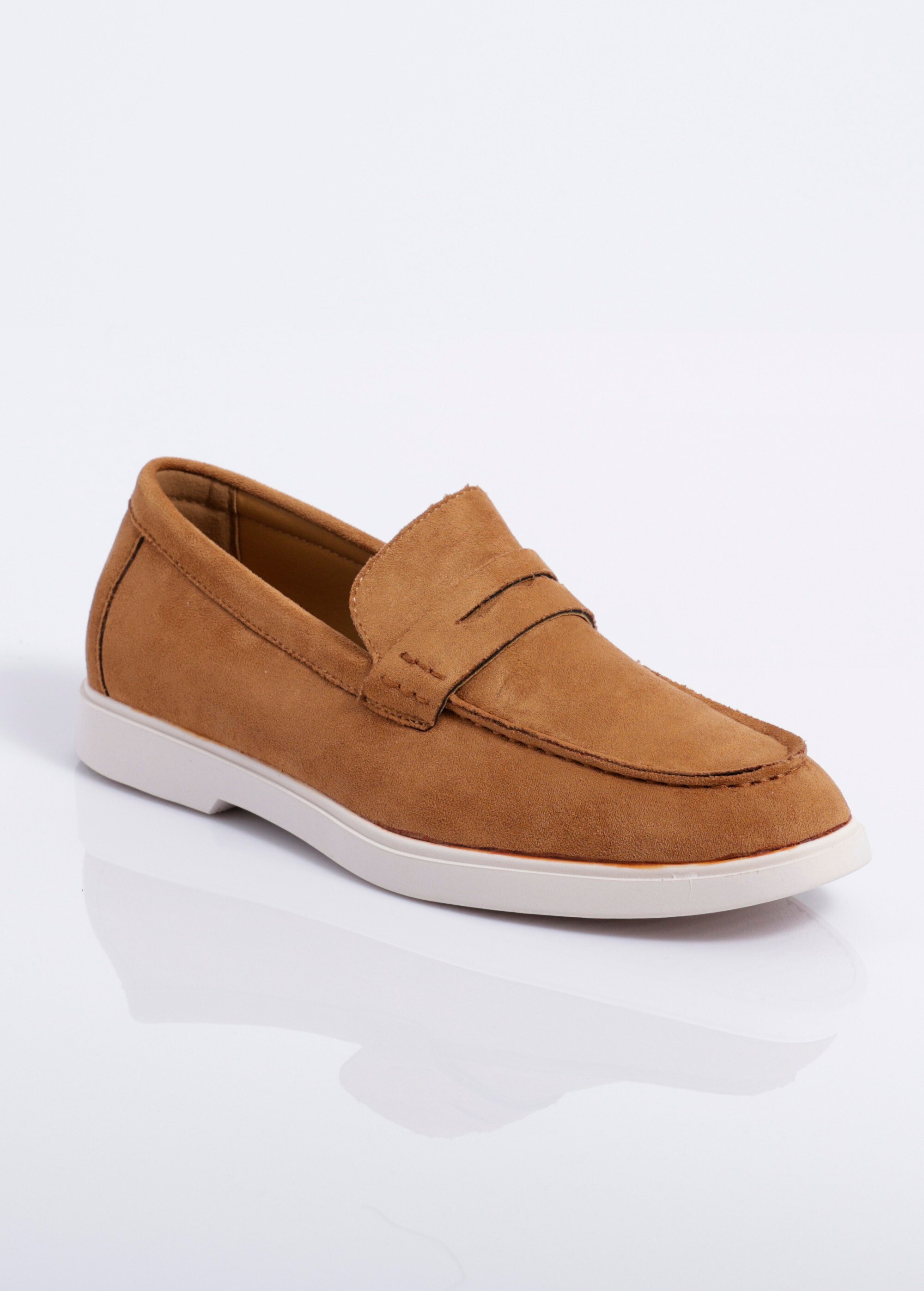 Mocassins en suédine, semelle contrastée Homme Marron JANZ1071 FA1