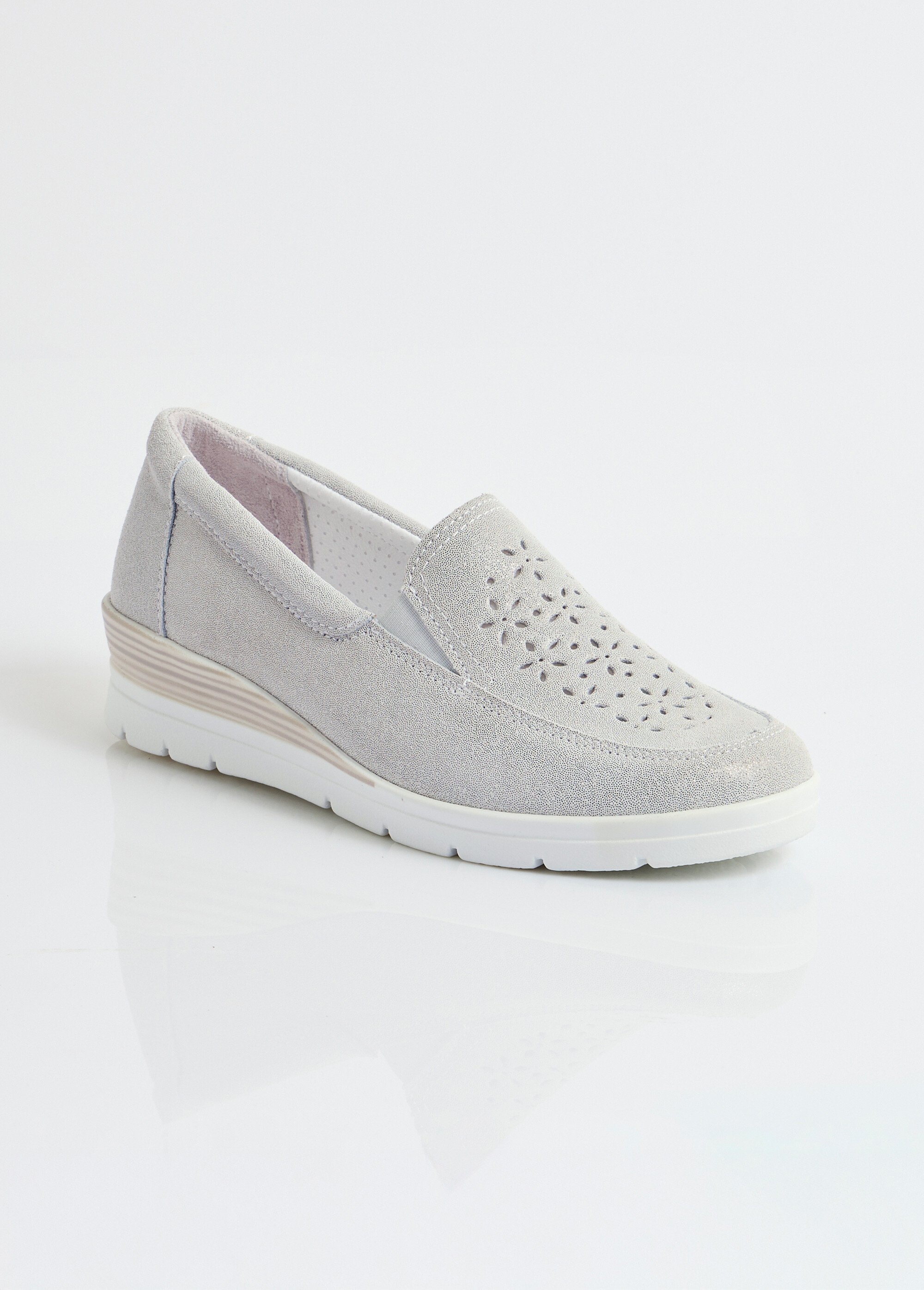 Mocassins grande largeur cuir brillant