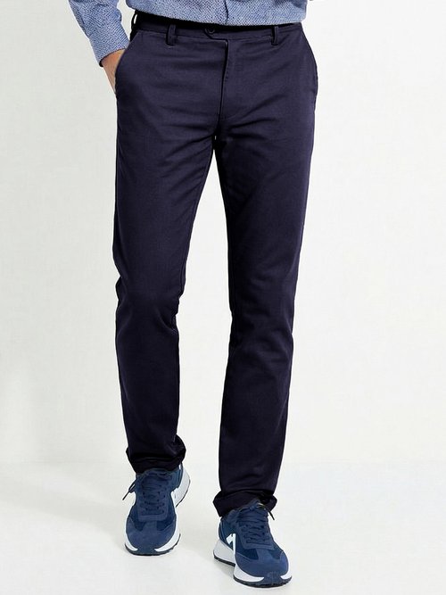 Pantalon chino toile coton stretch Homme Bleu FLUIDE FA1