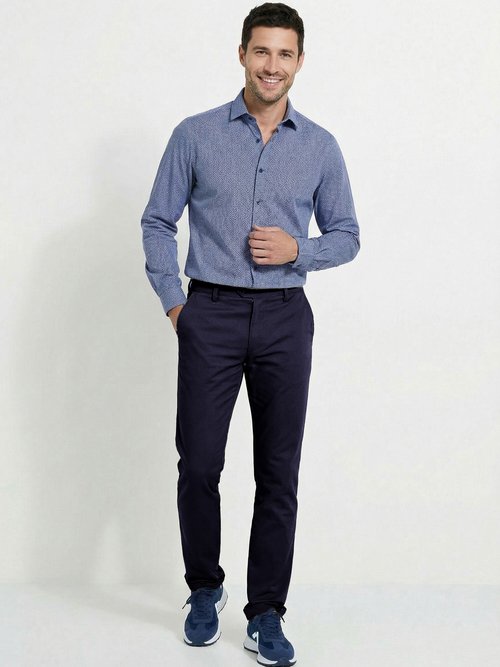 Pantalon chino toile coton stretch Homme Bleu FLUIDE SF1