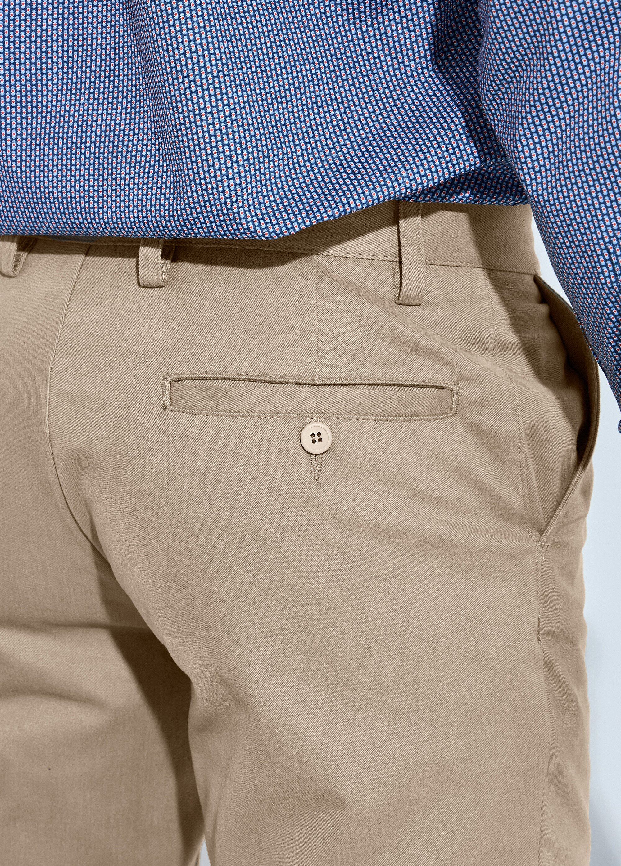 Pantalon chino toile coton stretch Homme Beige FLUIDE DE2