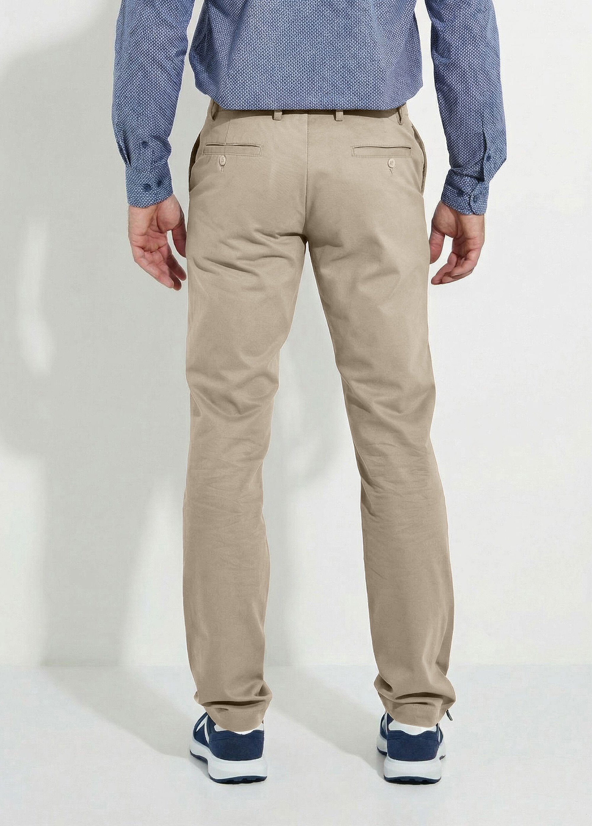 Pantalon chino toile coton stretch Homme Beige FLUIDE DO1