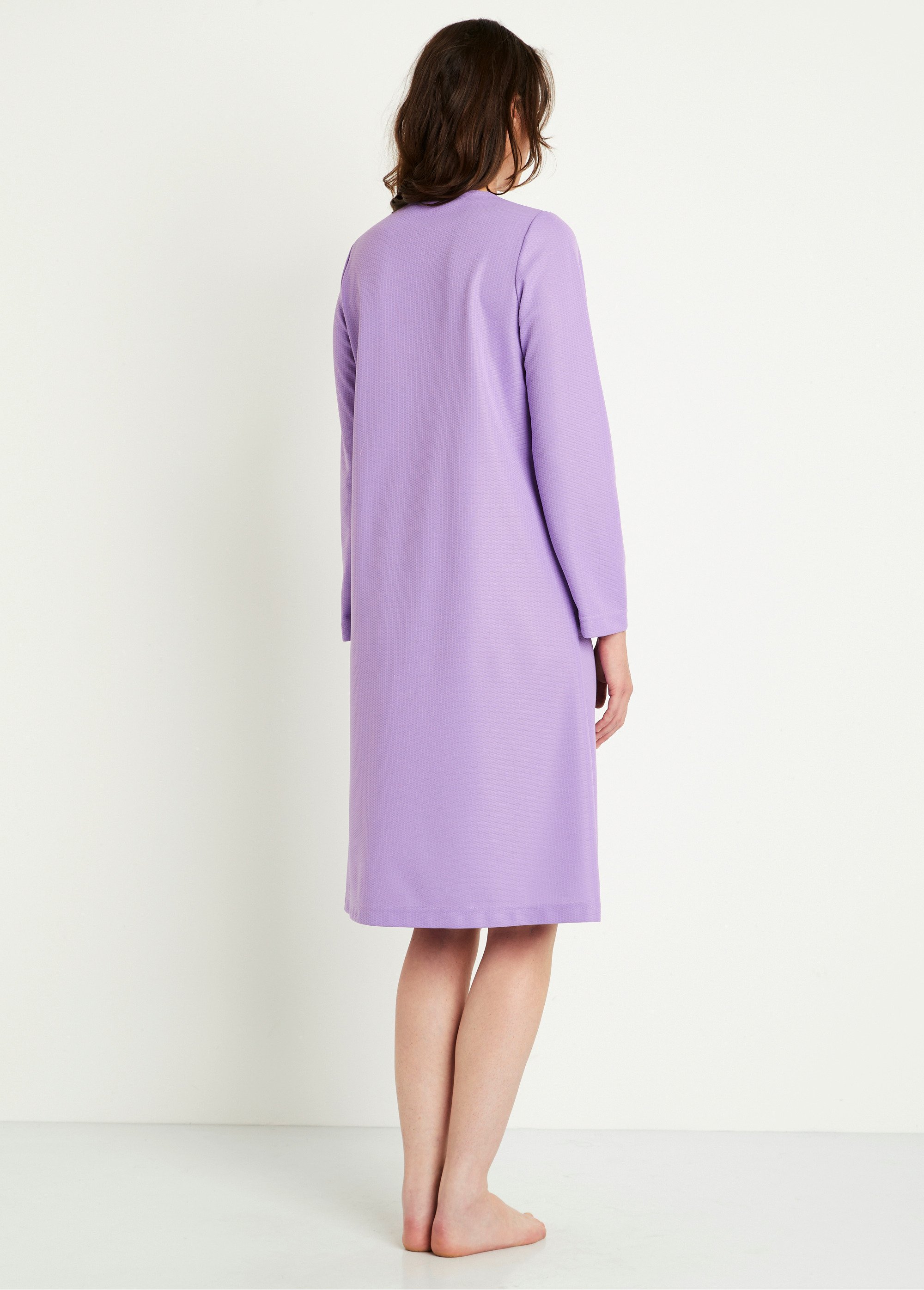 Peignoir boutonné brodé