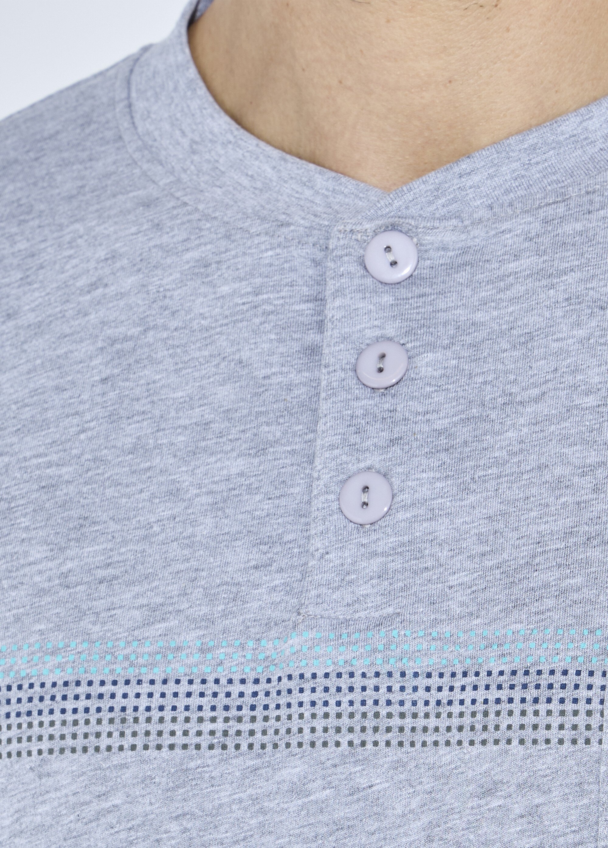 Pyjama col tunisien jersey coton bas resserrés