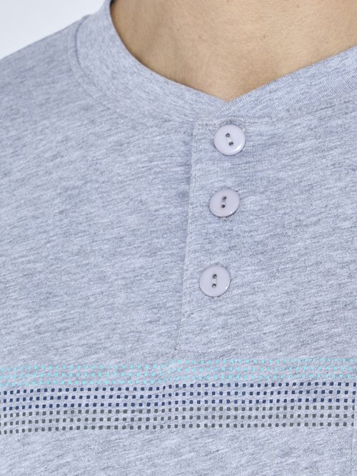 Pyjama col tunisien jersey coton bas resserrés Homme Gris INUIT DE1