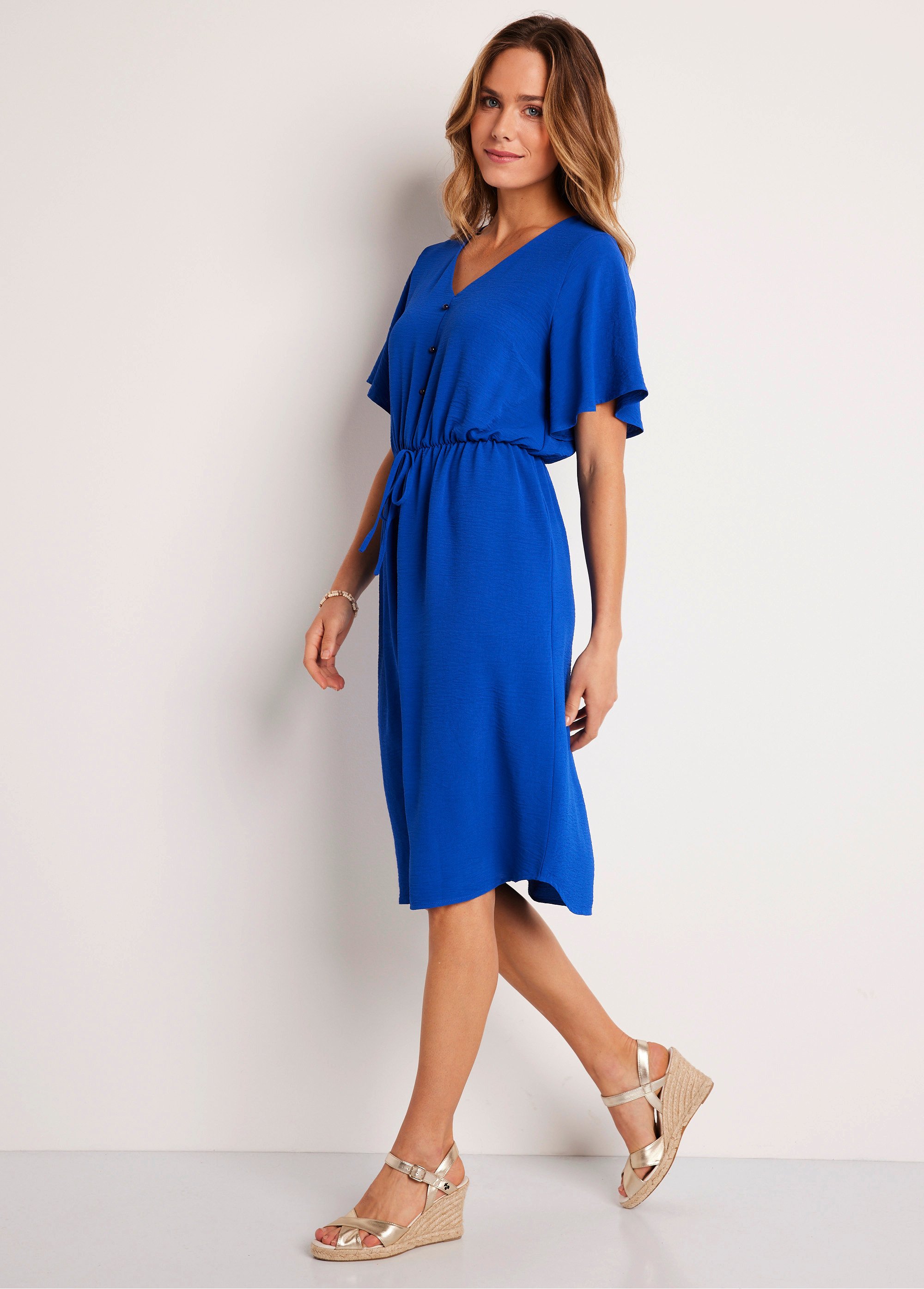 Robe courte évasée unie Femme Bleu ESSONE GA1