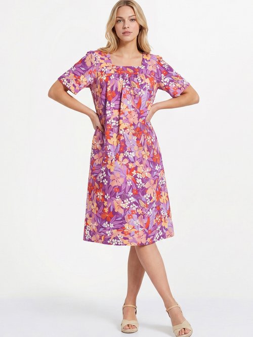Robe-tablier courte manches courtes Femme Orange ARGELES MV1