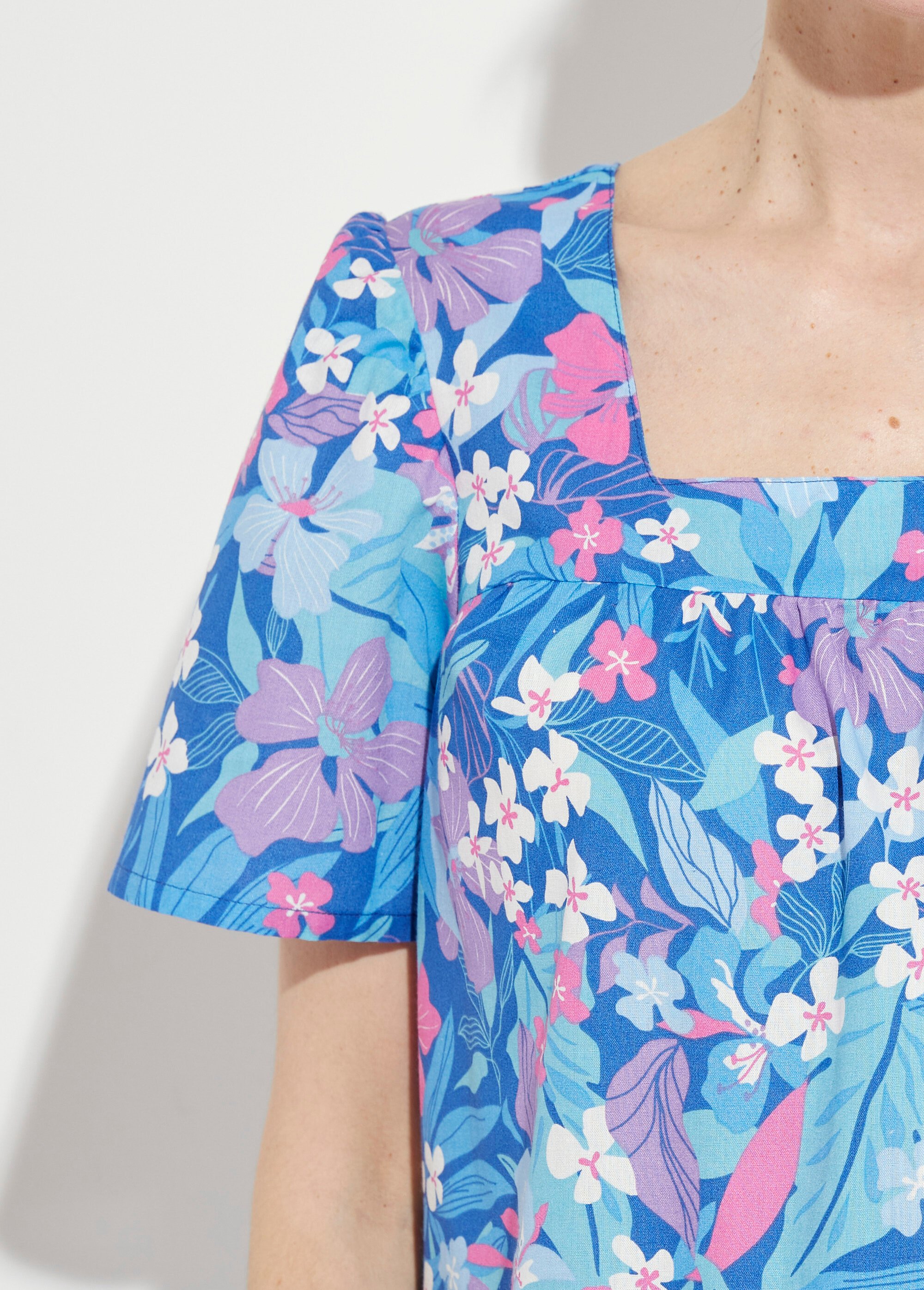 Robe-tablier courte manches courtes Femme Bleu ARGELES DE2