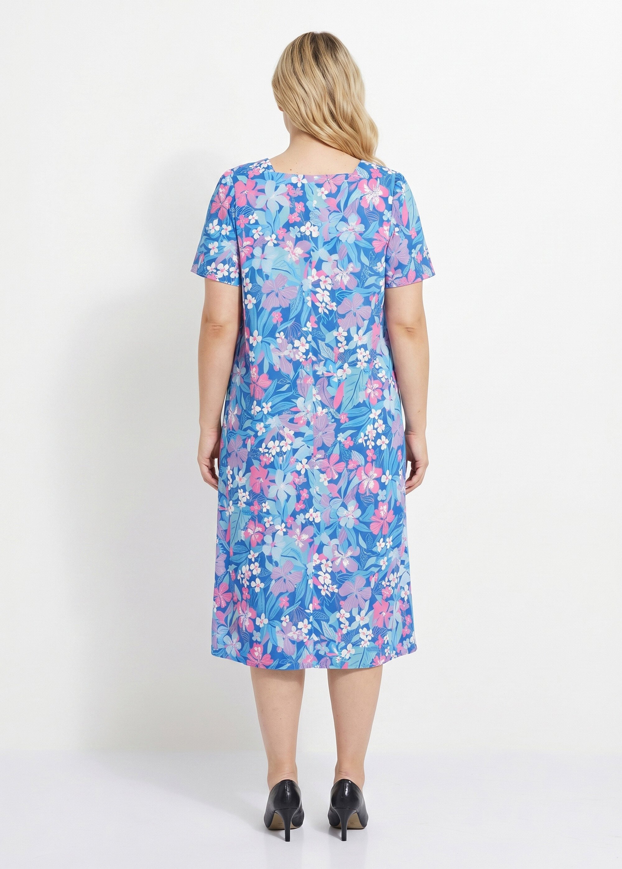 Robe-tablier courte manches courtes