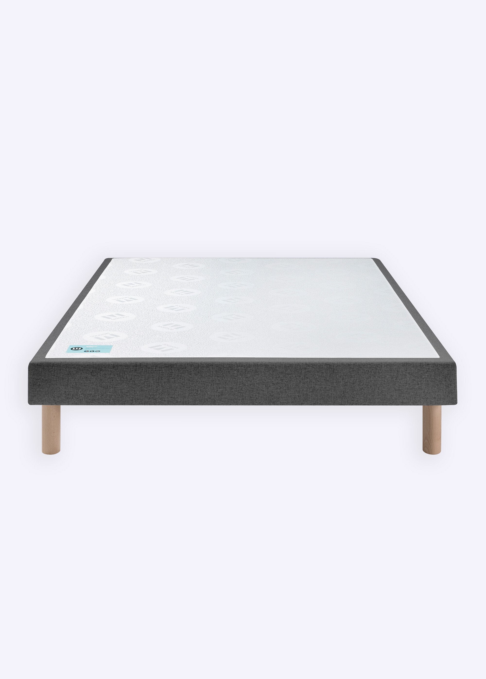 Sommier tapissier 14cm lattes + pieds 17cm GRIS ANTHRACITE MER-PT-DORMEUR FA1
