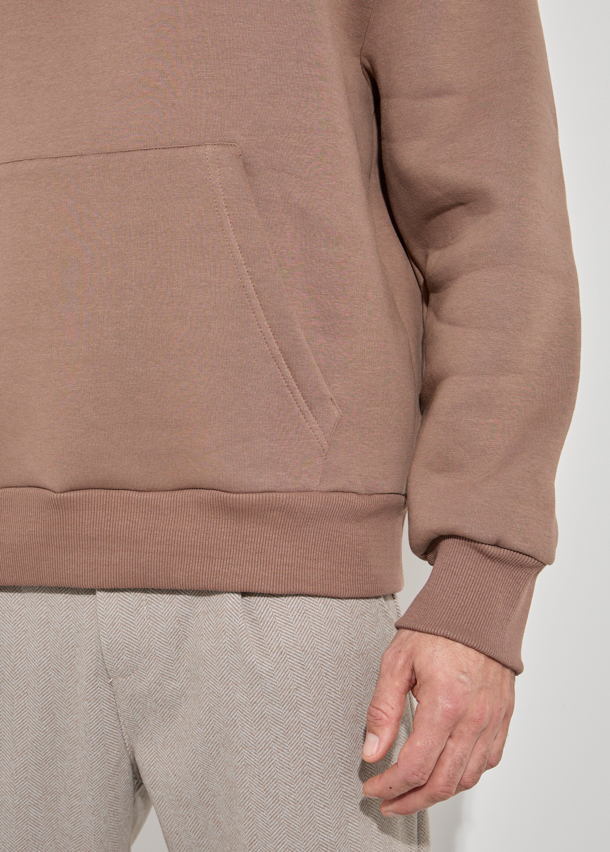 Sweat-shirt zippé molletonné à capuche Marron FRIOT53B DE1