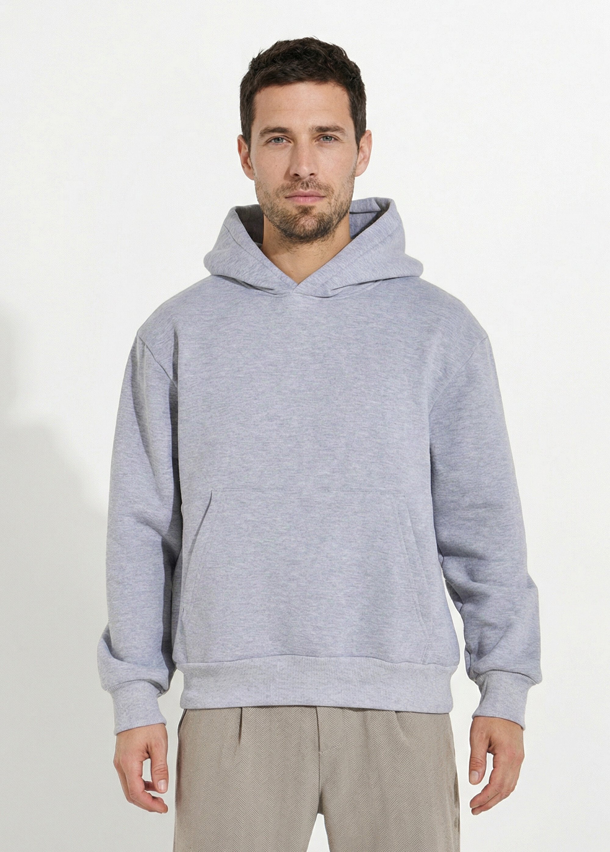 Sweat-shirt zippé molletonné à capuche Gris FRIOT53B FA1