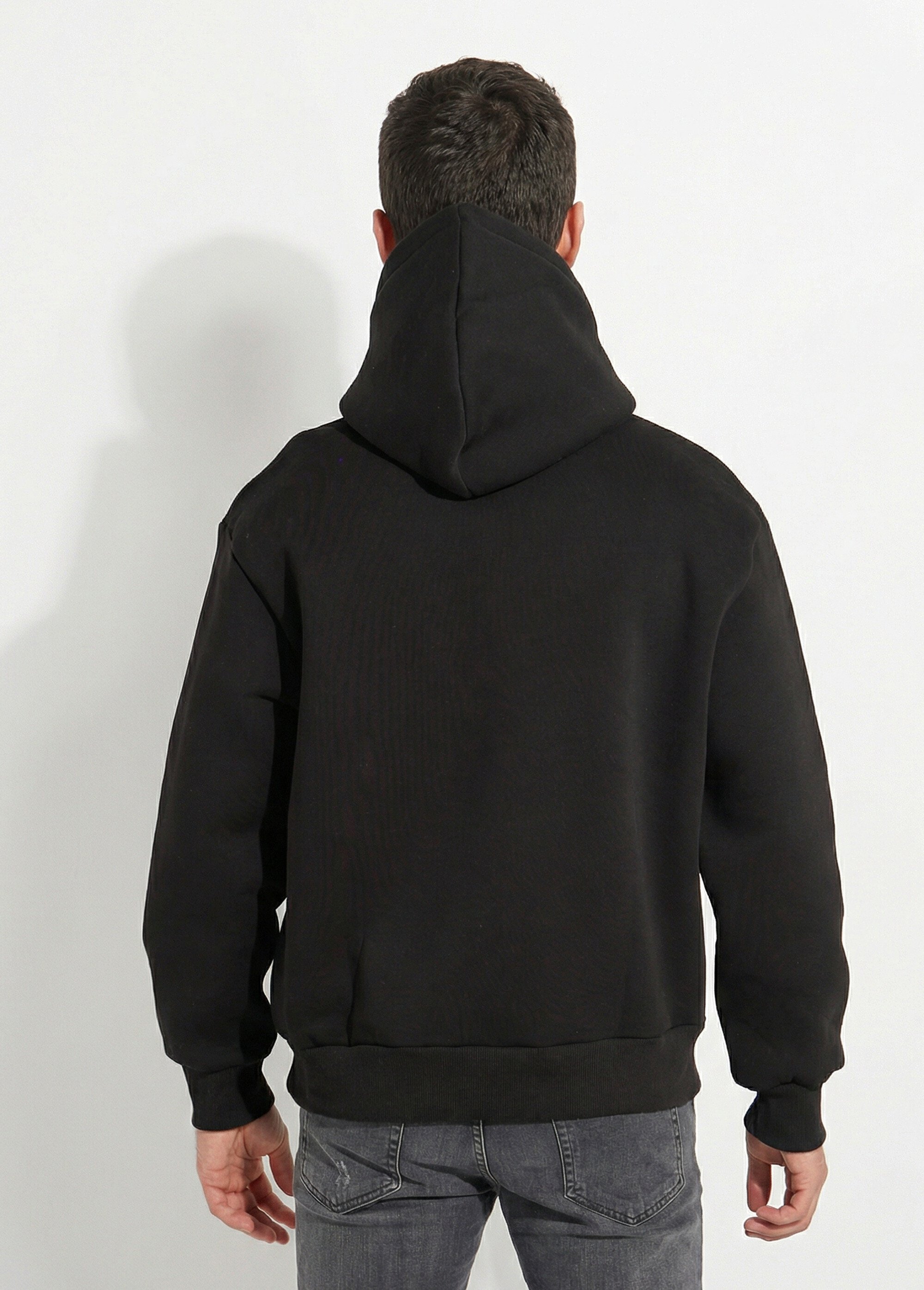 Sweat-shirt zippé molletonné à capuche Noir FRIOT53B DO1