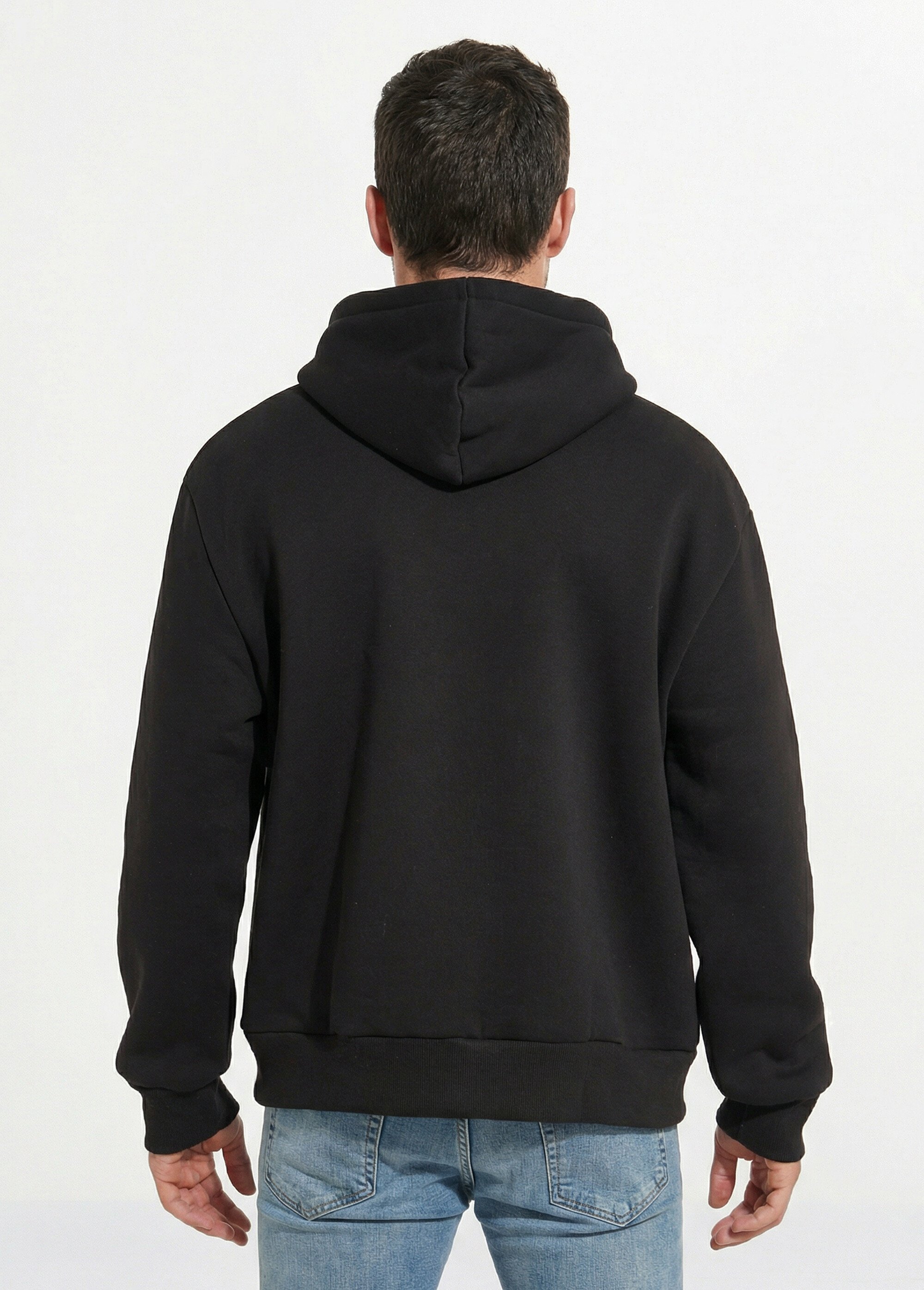 Sweat zippé capuche et poche kangourou Homme Noir FRIOT54C DO1