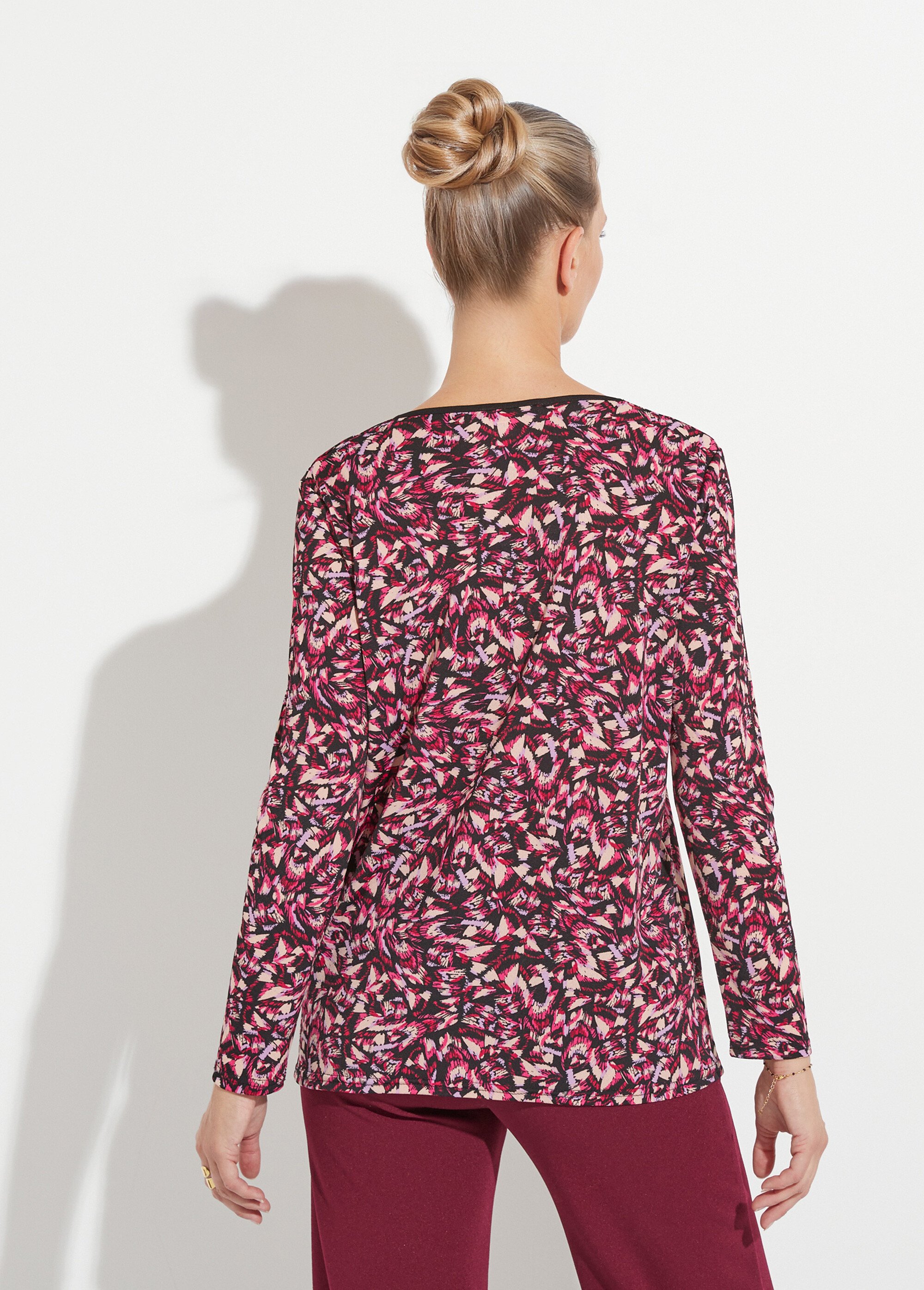 T-shirt long et ample imprimé graphique Femme Rose COURONNE DO1