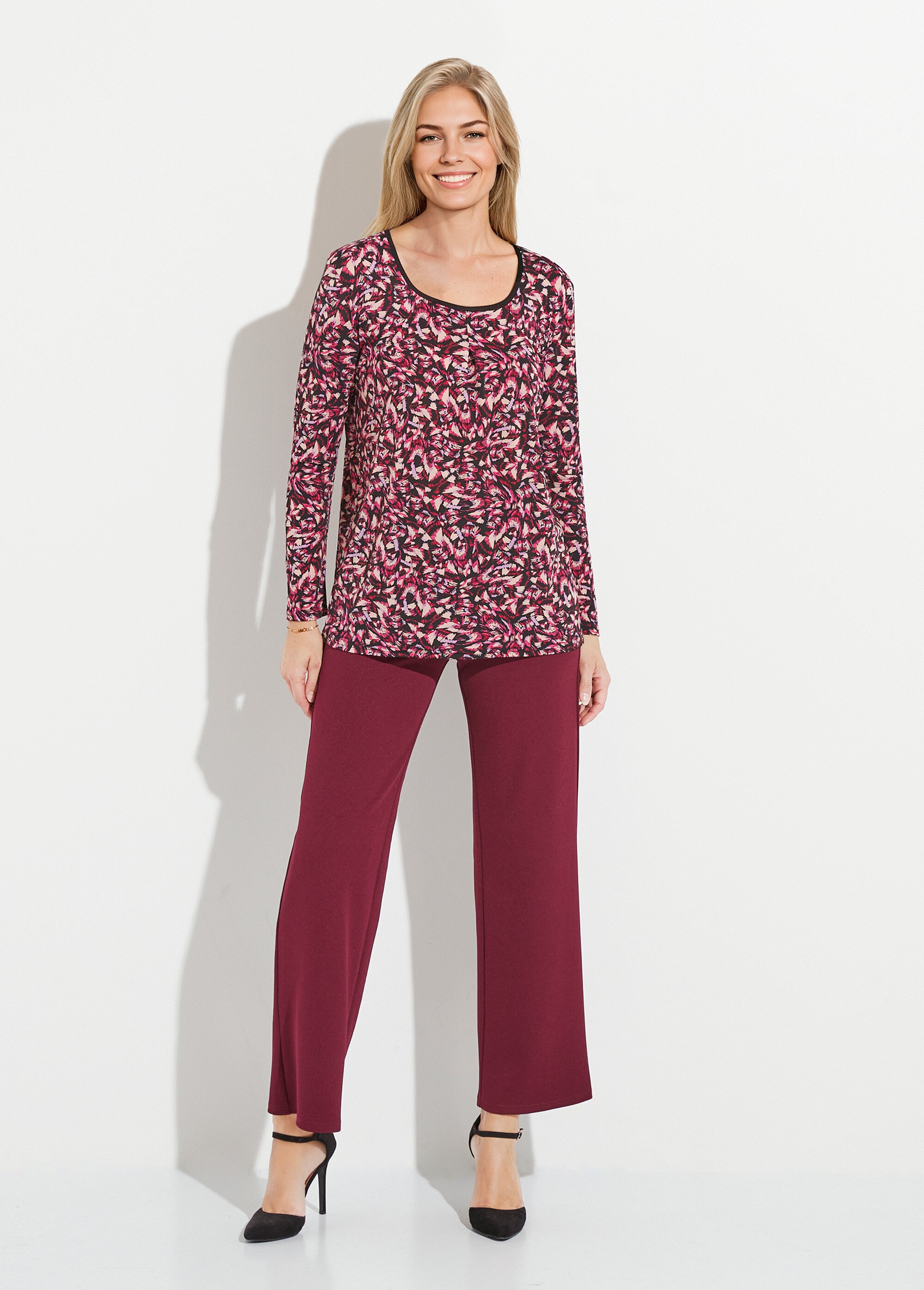 T-shirt long et ample imprimé graphique Femme Rose COURONNE SF1