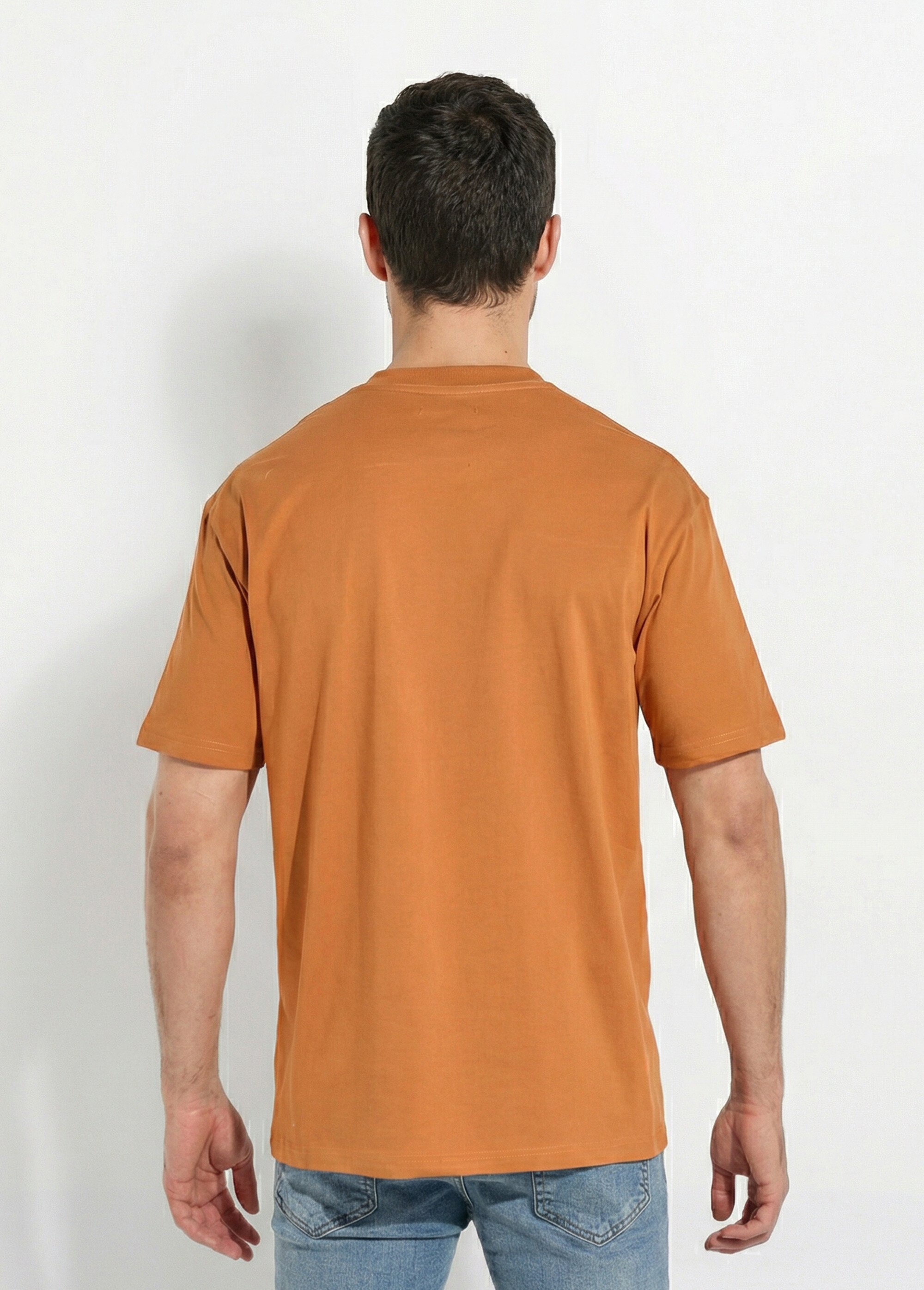 T-shirt pur coton avec col rond, Essentiel