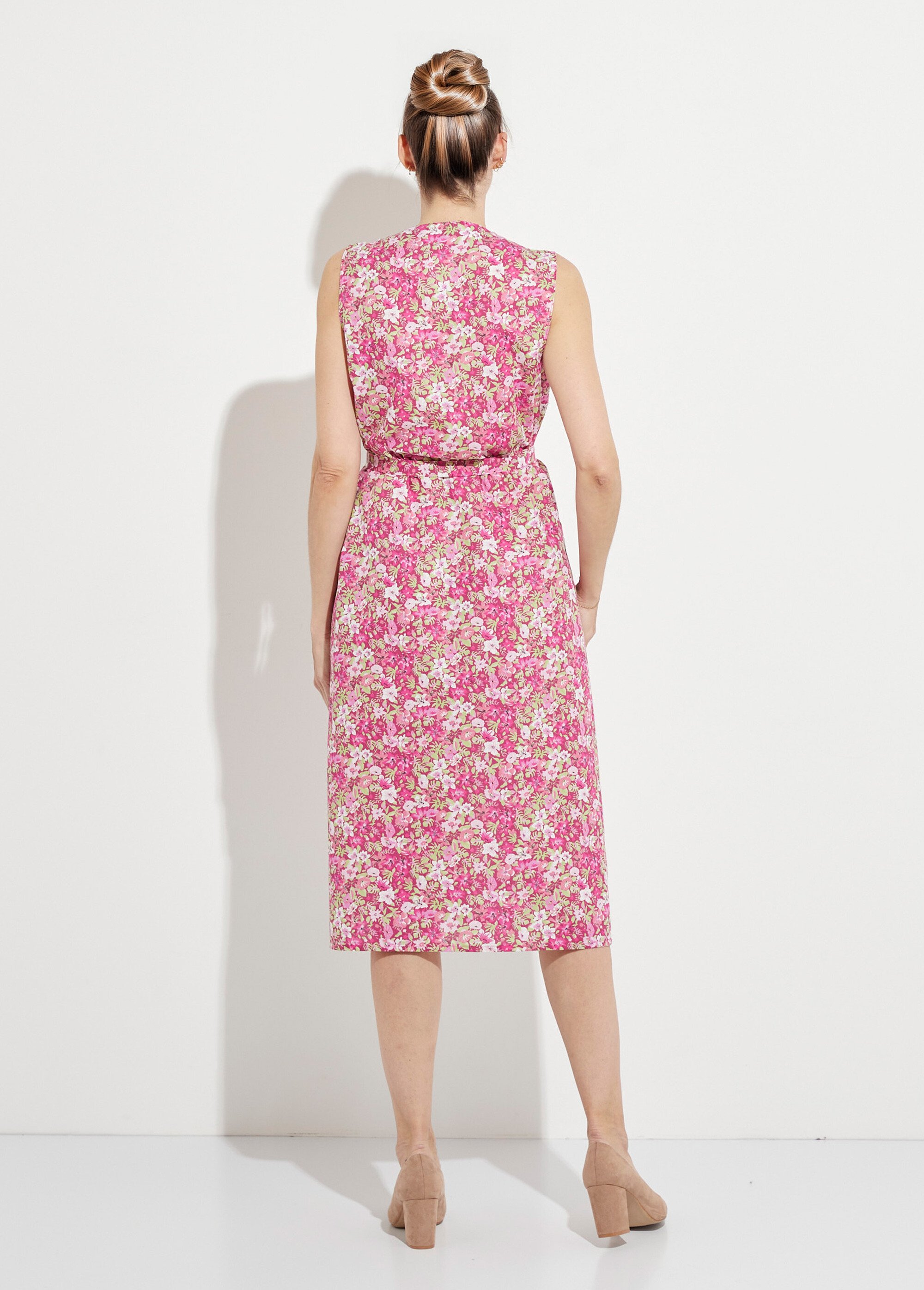Tablier zippé sans manches fleuri Femme Rose ARTHUR DO1