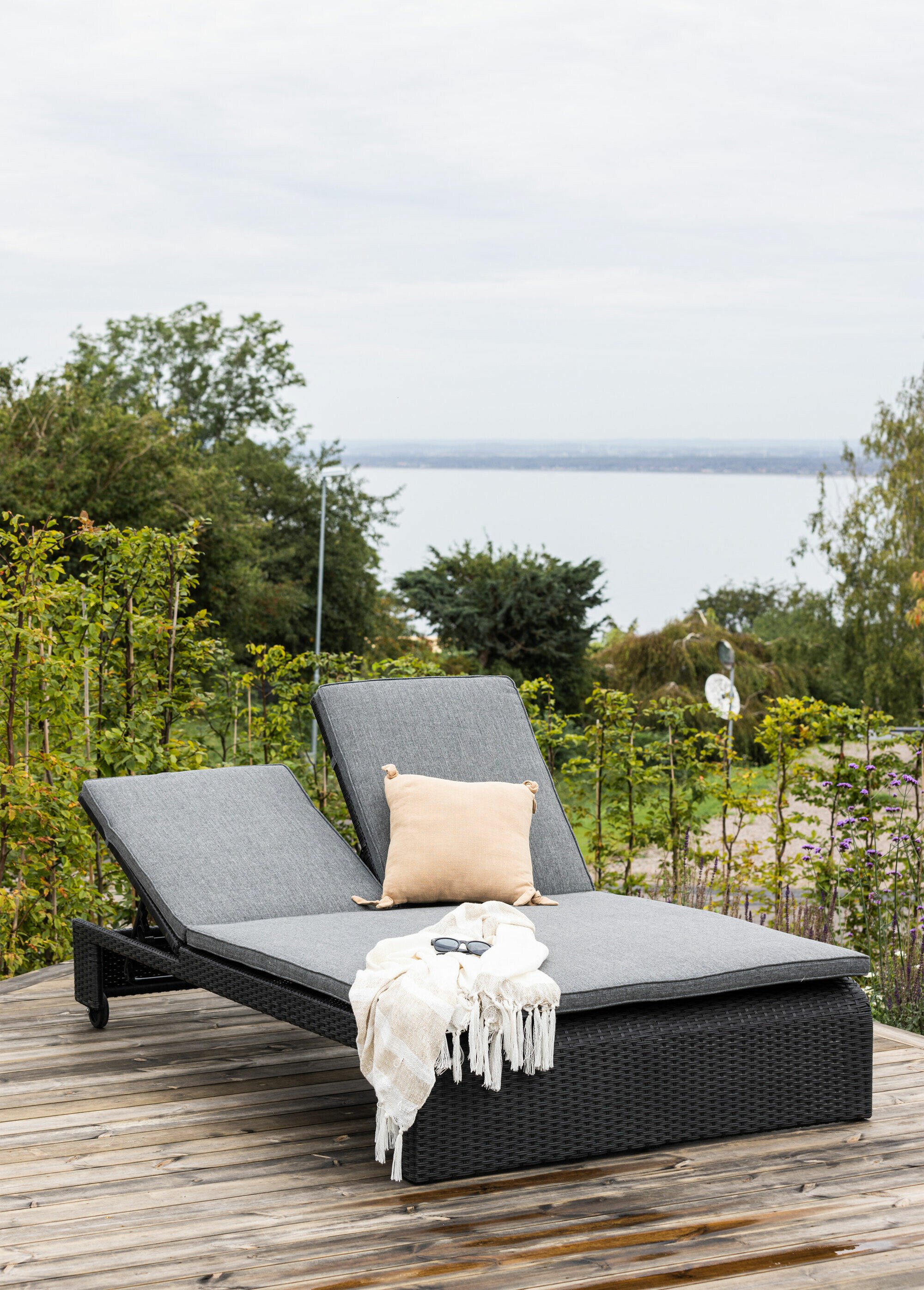 Transat bain de soleil pour 2 personnes NOIR VEN-6983-100 SI1