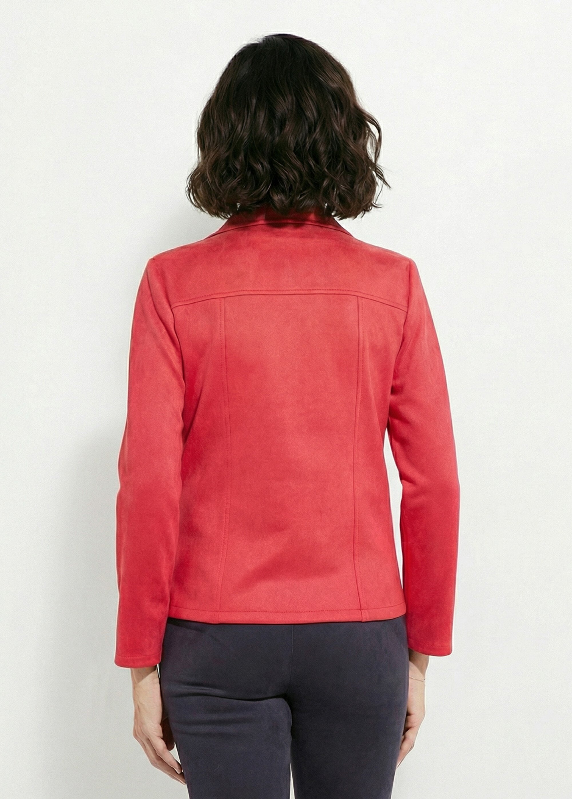 Blouson zippé tissu suédé velouté