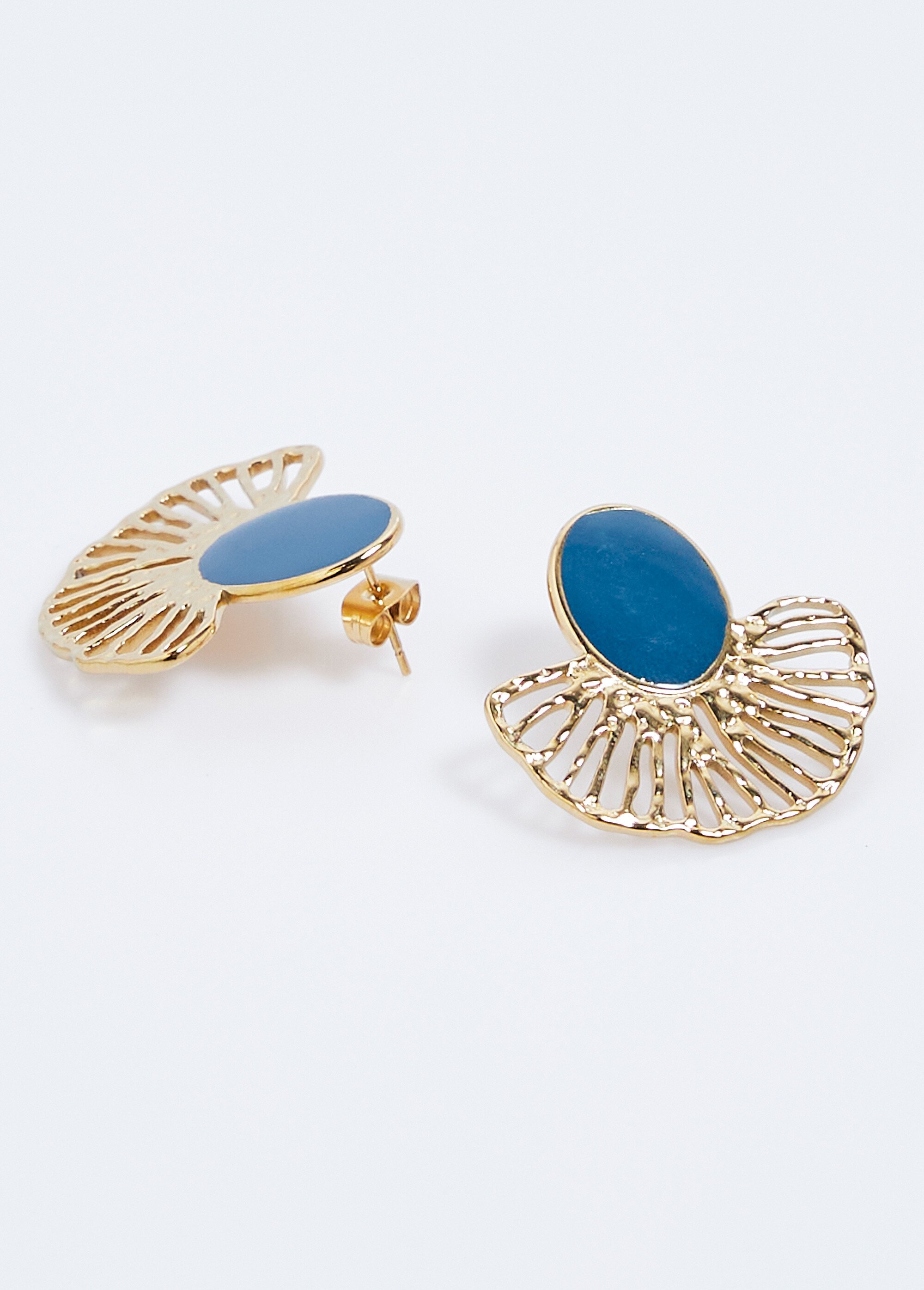 Boucles d'oreilles fantaisie colorée Femme DORE ET BLEU UGO FA1