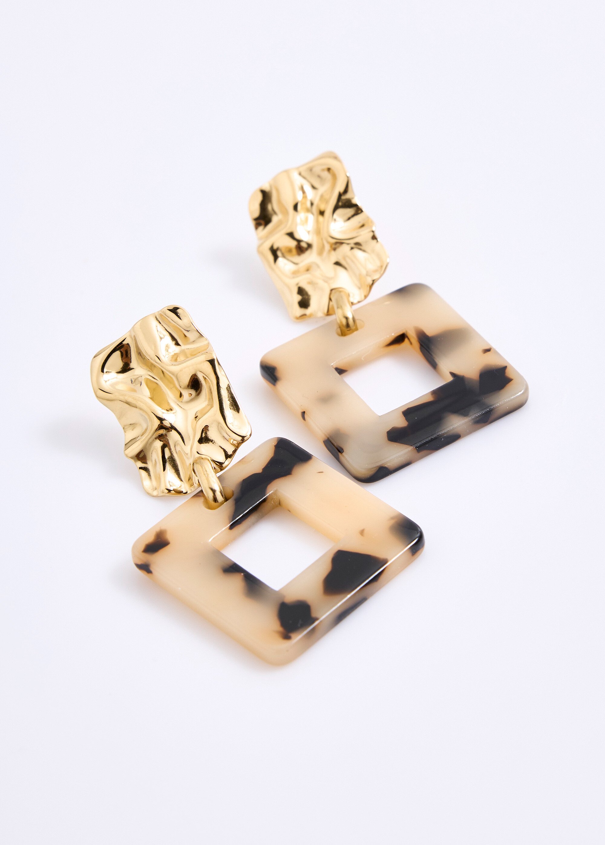 Boucles d'oreilles pendentif carré ajouré